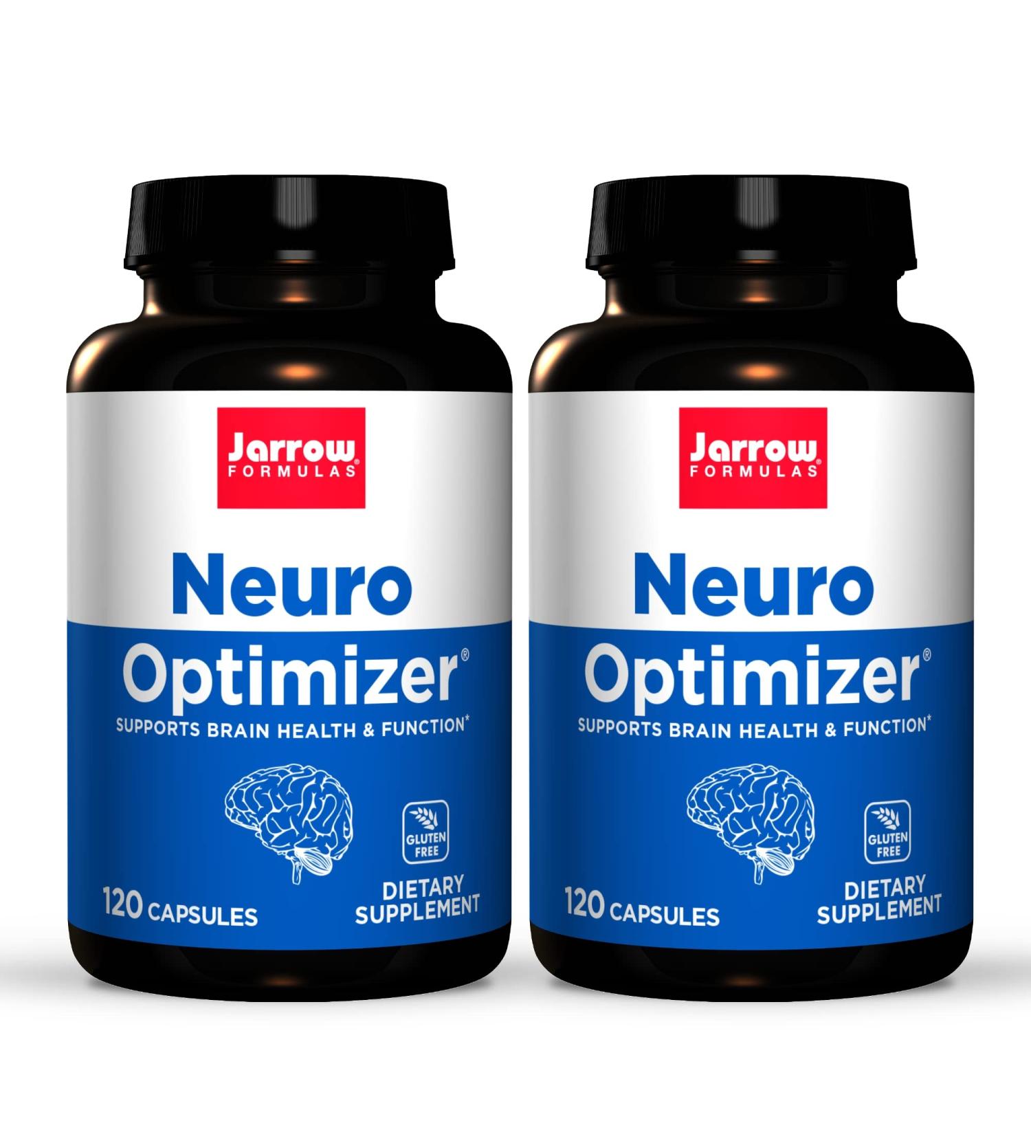 Jarrow Formulas Neuro Optimizer - 120 Capsules (Pack of 2) - Brain Health Antioxidant Support 7 Neuro Nutrients Gluten Free - 60 Servings - International Shipping Available - Buy Online on GoSupps.com