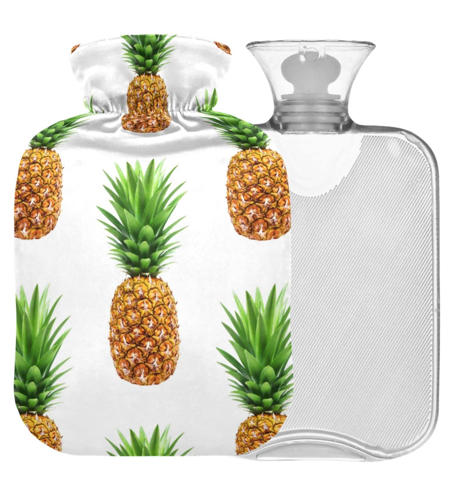Naanle Tropical Golden Pineapple Heat Bottle | 1L Transparent Hot Water Bottle for Bed | Hand & Foot Heat Pain Relief | Heat & Cold Therapy - Buy Online on GoSupps.com