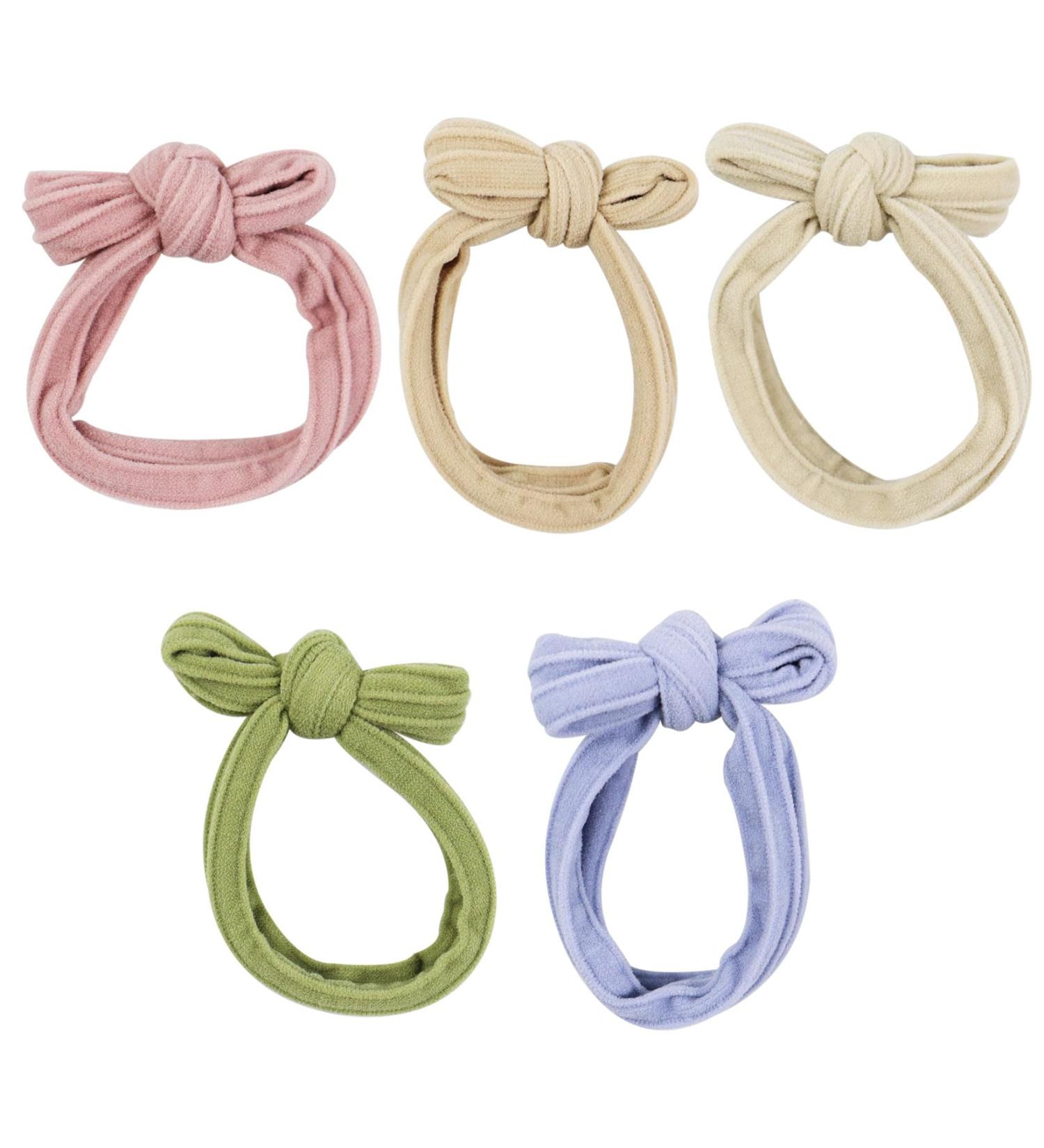 Hair Ties 5 Pieces Elastic Hair Bands Seamless Ponytail Holders for Thick Hair Bow Knotted Hair Bobbles Hair Accessories for Women Girls - Buy Online on GoSupps.com