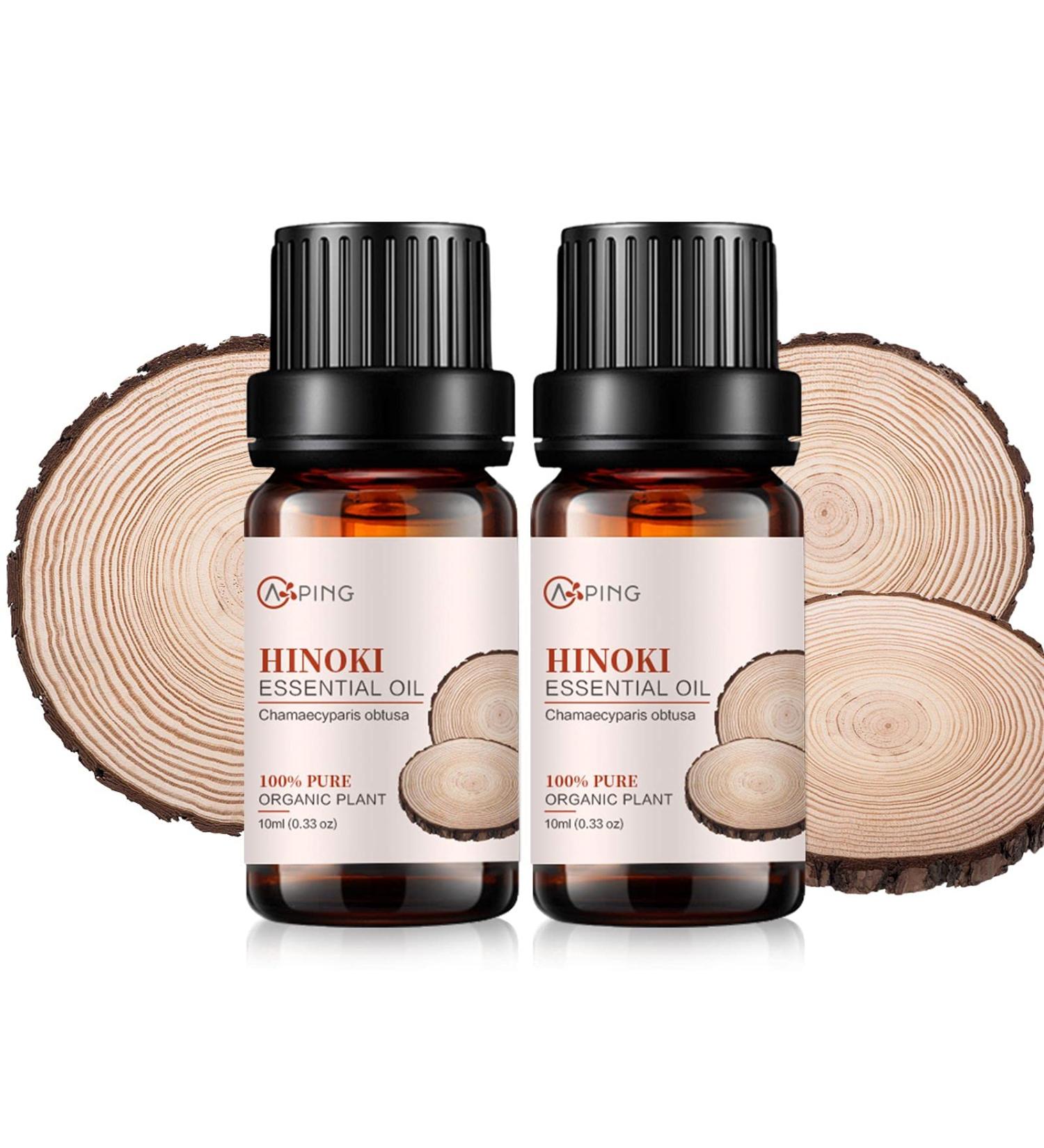 2-Pack 100% Pure Organic Hinoki Essential Oil - Natural Aroma for Diffusers Spa Yoga & Massage - Chamaecyparis Obtusa - Buy Online on GoSupps.com