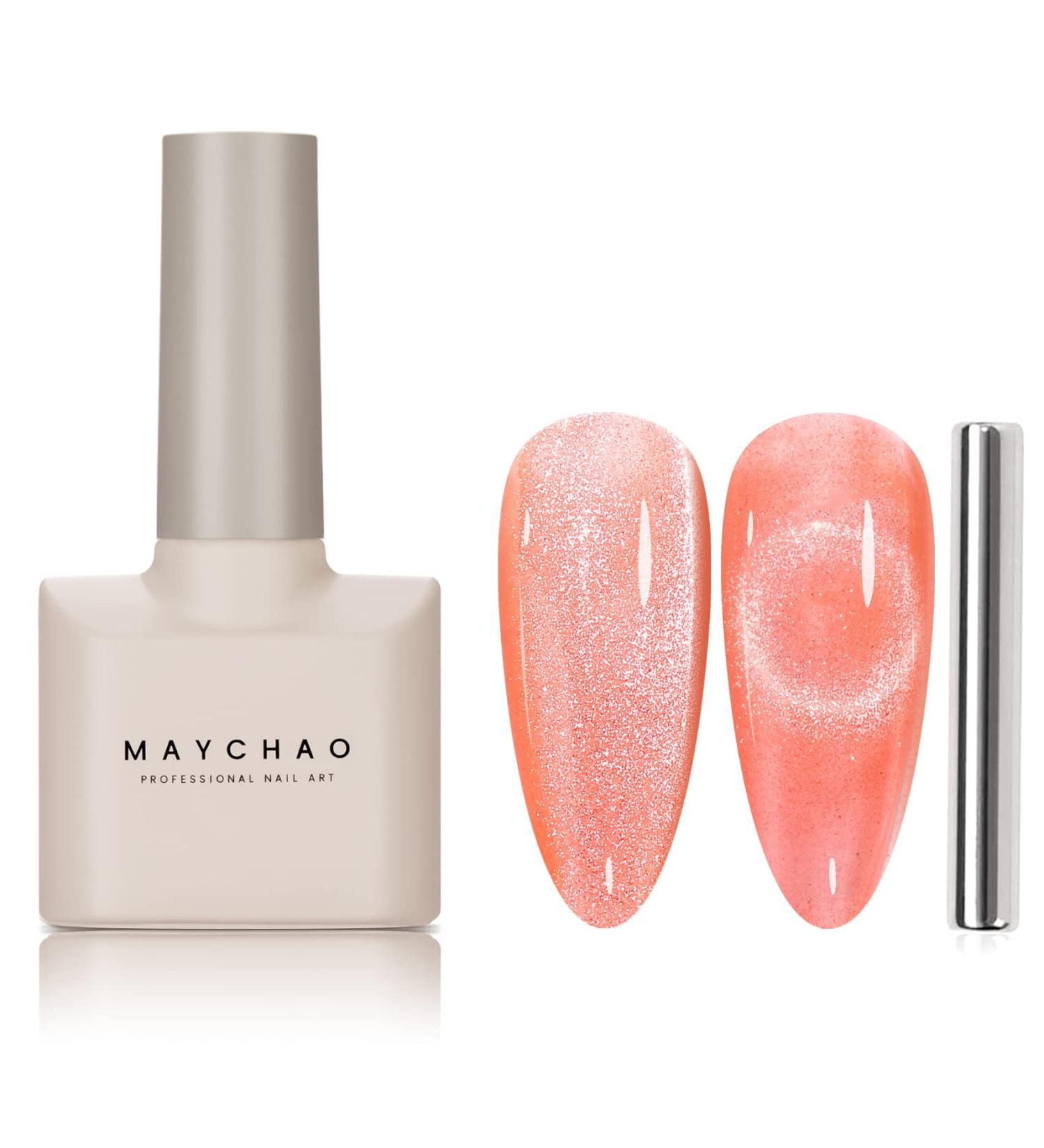 Coral Cat Eye Gel Nail Polish 15ML - Magnetic, Soak-Off, Holographic | Nail Art Manicure Salon DIY - Buy Online on GoSupps.com