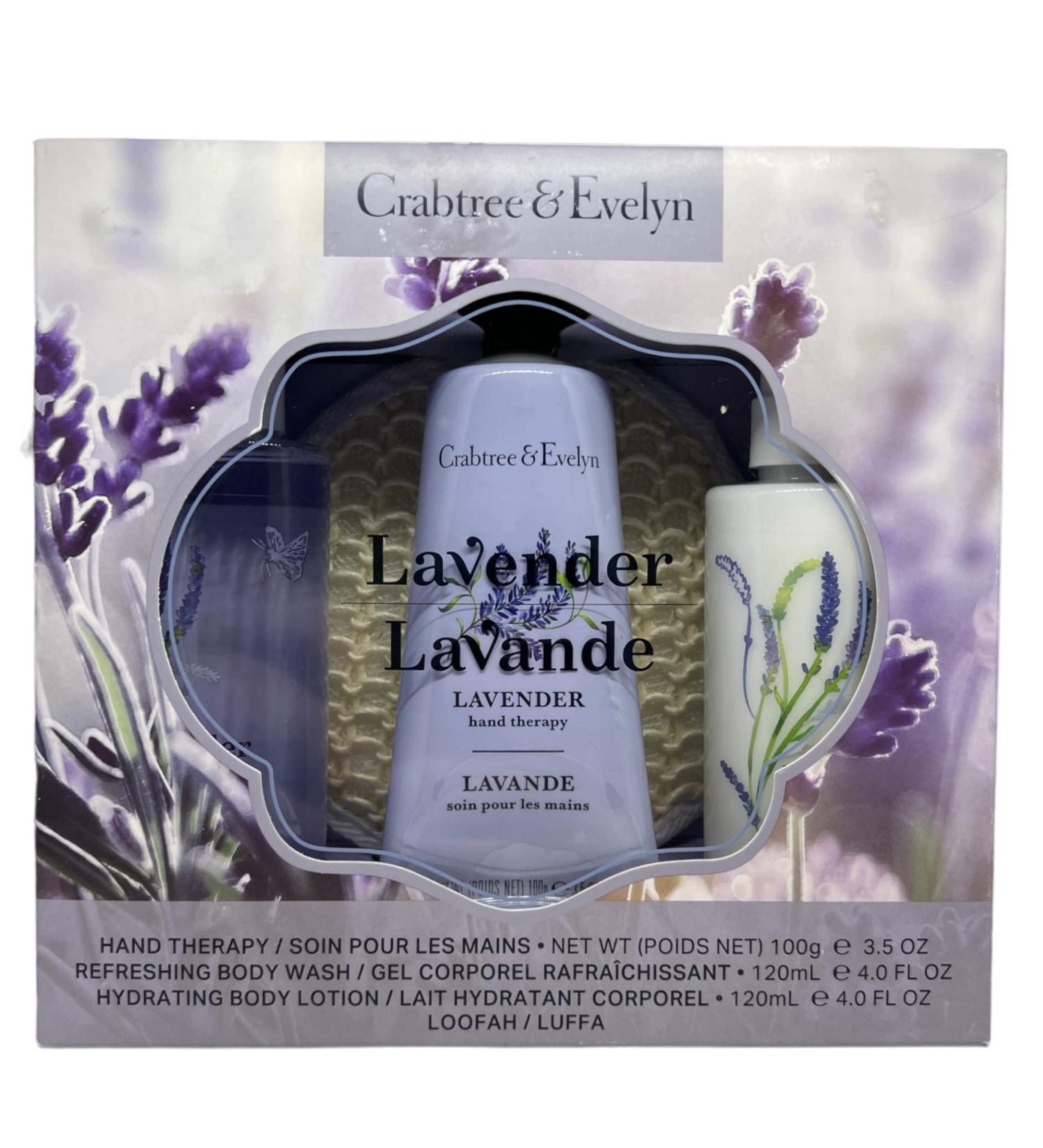 Crabtree & Evelyn Lavender Hand Therapy & Body Wash + Lotion Gift Set - Buy Online on GoSupps.com