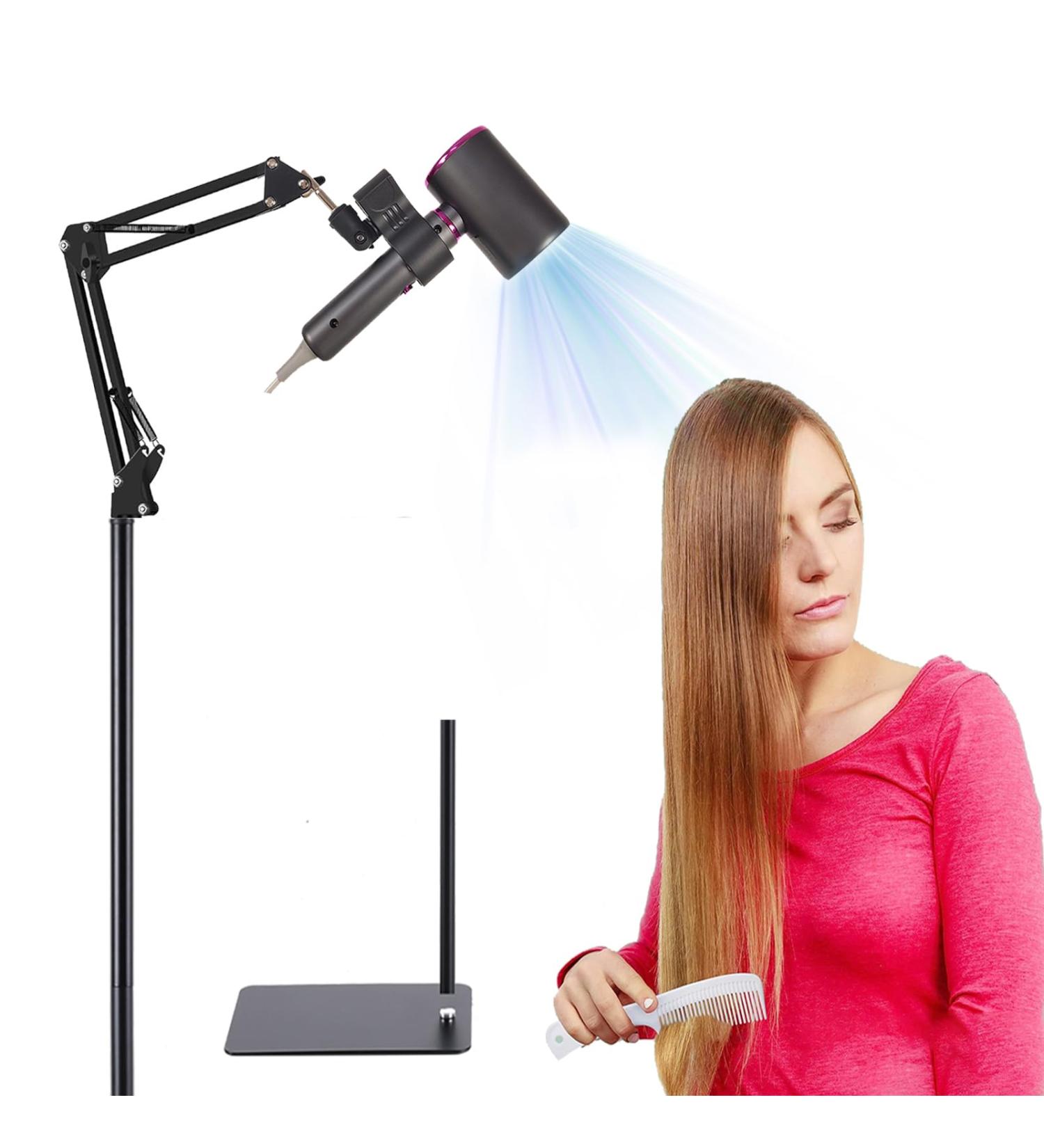 360 Adjustable Hair Dryer Stand Holder - Hands-Free Floor Mount for All Hair Dryers - Ideal for Home Use (Black - Buy Online on GoSupps.com