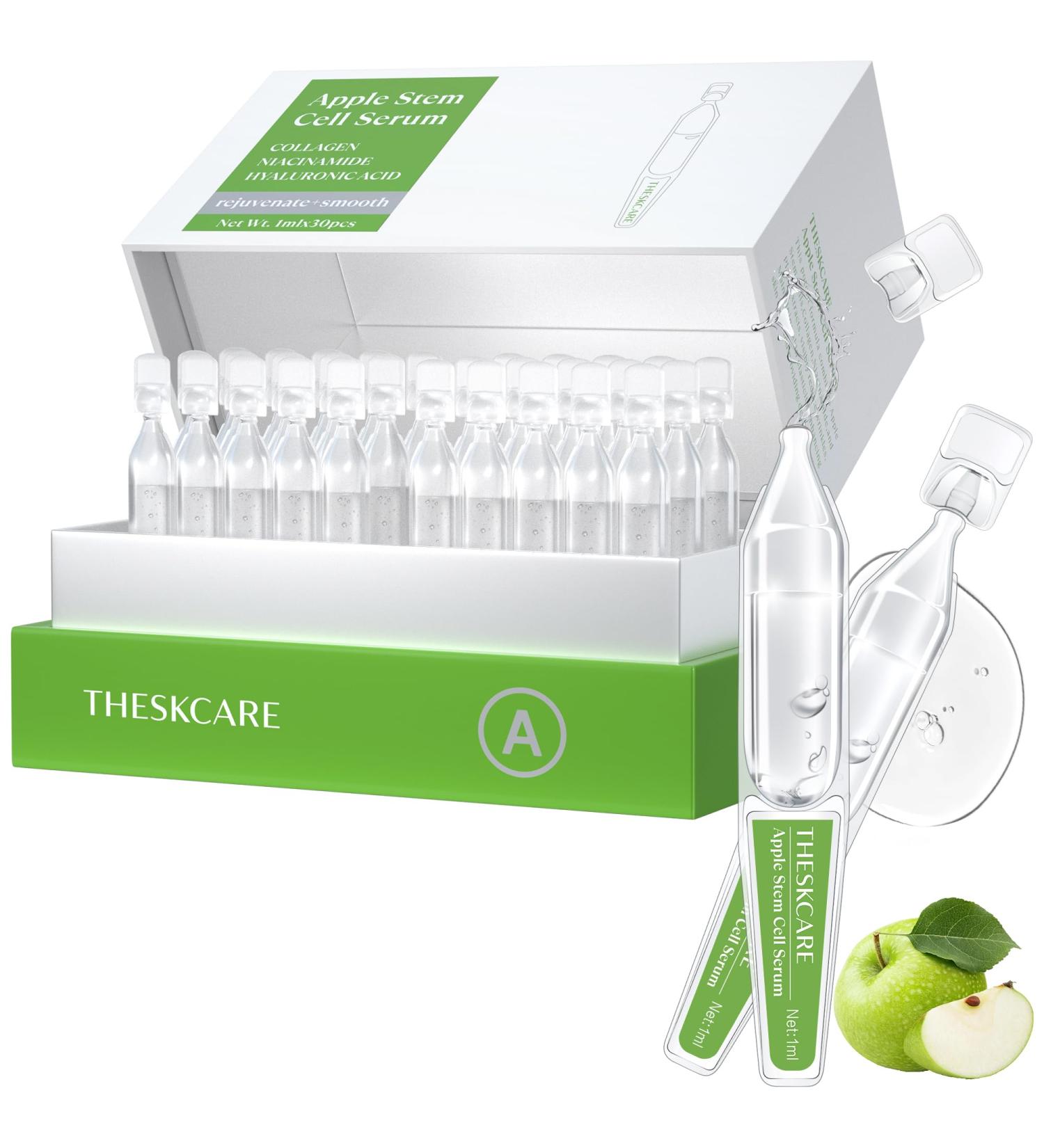 Buy Anti Aging Apple Stem Cell Serum Ampoule - Collagen Hyaluronic Acid & Niacinamide for Fine Lines & Wrinkles (30 Ampoules) | Rejuvenating & Hydrating Facial Serum - Buy Online on GoSupps.com