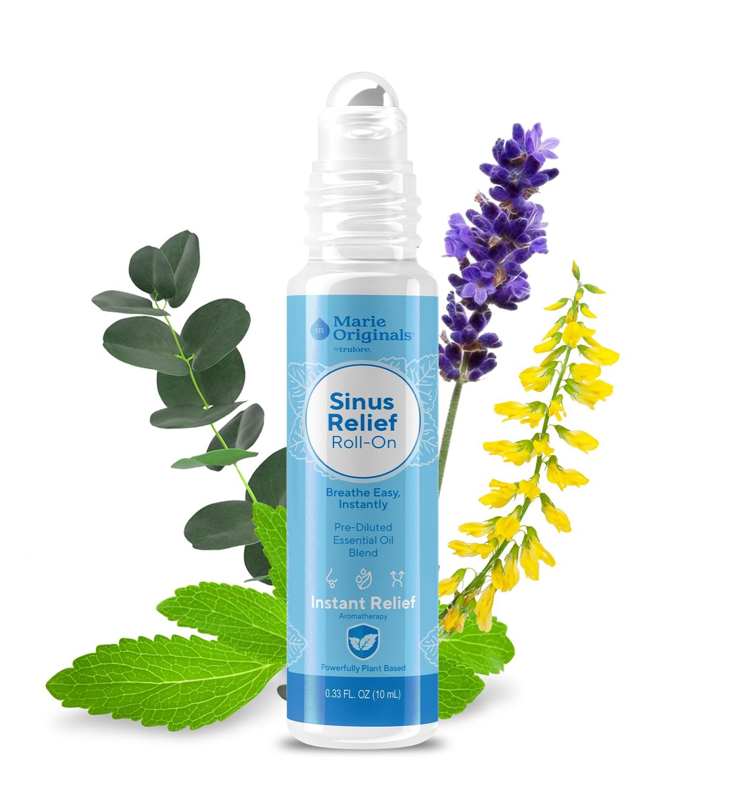 Marie Originals Breathe Blend Essential Oils Sinus Roll on | Natural Eucalyptus Peppermint Lavender Essential Oil Roll on | Aromatherapy Support for Clear Breathing Head Ease Relaxation | 10 mL - Buy Online on GoSupps.com