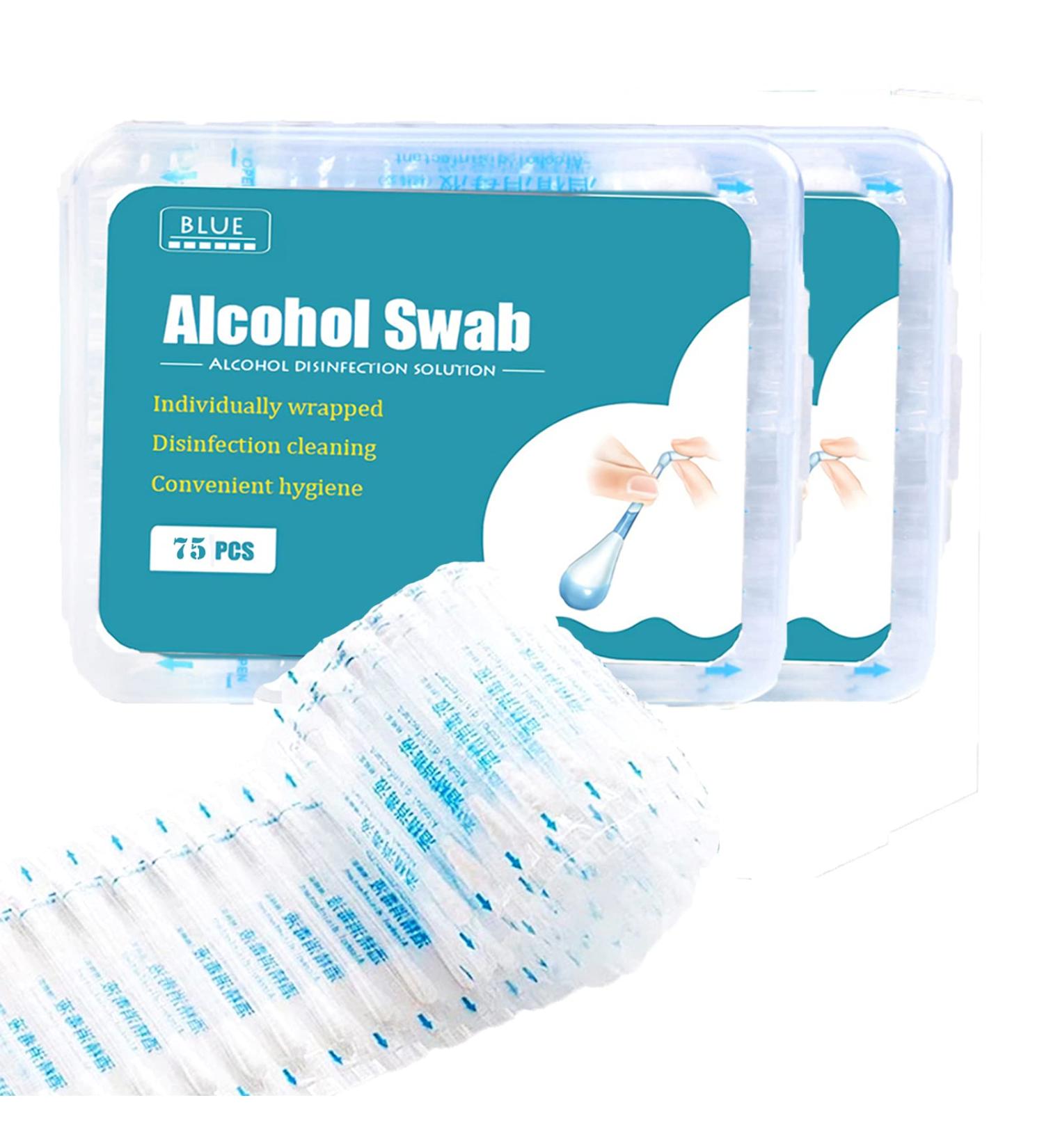 100+50 Alcohol Swabs Cotton Q Tips - Individually Wrapped Disposable Swabsticks for First Aid Safety - Buy Online on GoSupps.com