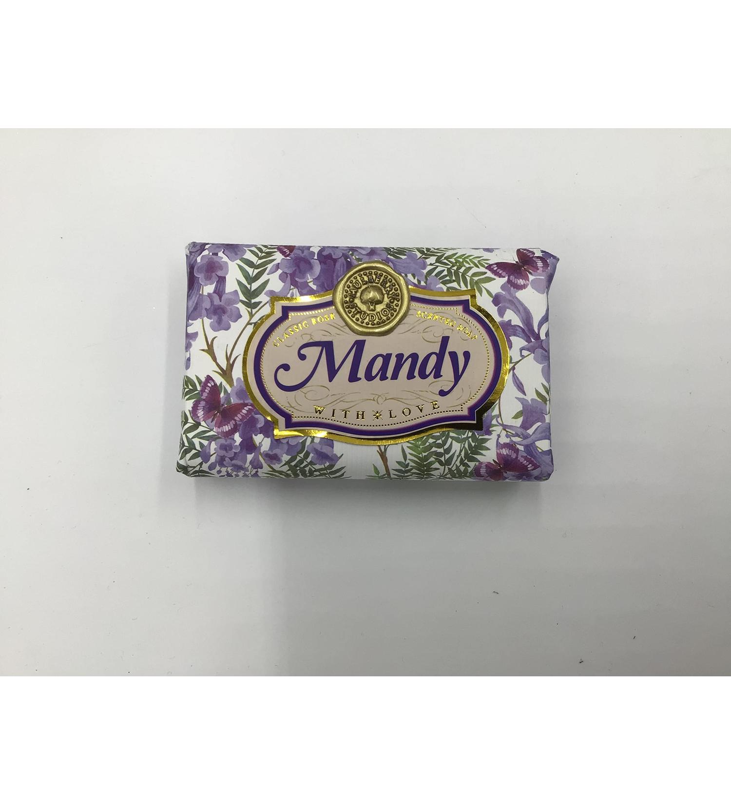 Mandy - Gift Soap Bar For Her Birthday Rose Scent Mum Grandmother Cleanser Lather Present Girl
