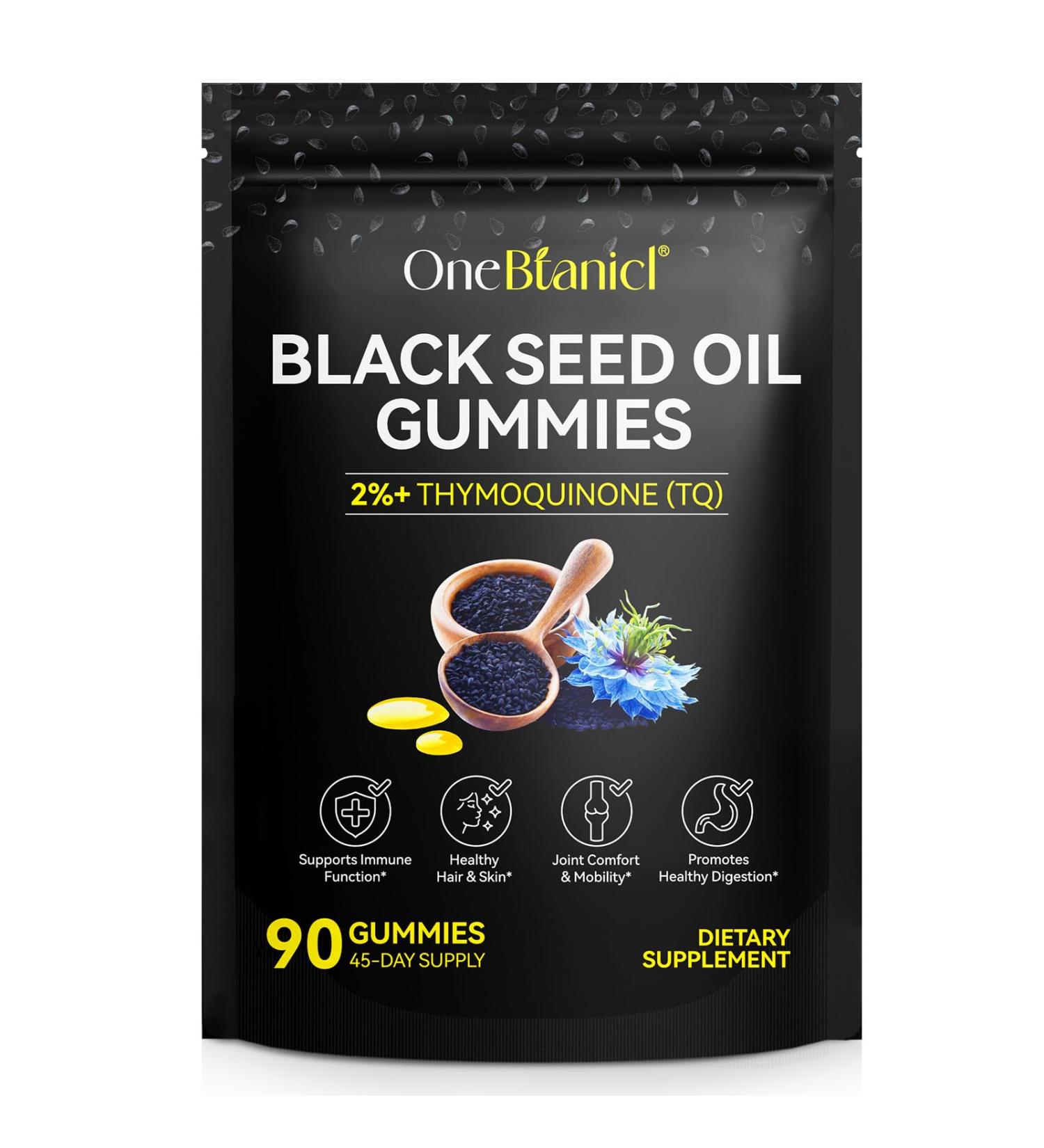 Organic Black Seed Oil Gummies Multivitamin Gummies for Immune Support Skin Hair & Nails Overall Health Sugar Free 90 Count - Buy Online on GoSupps.com