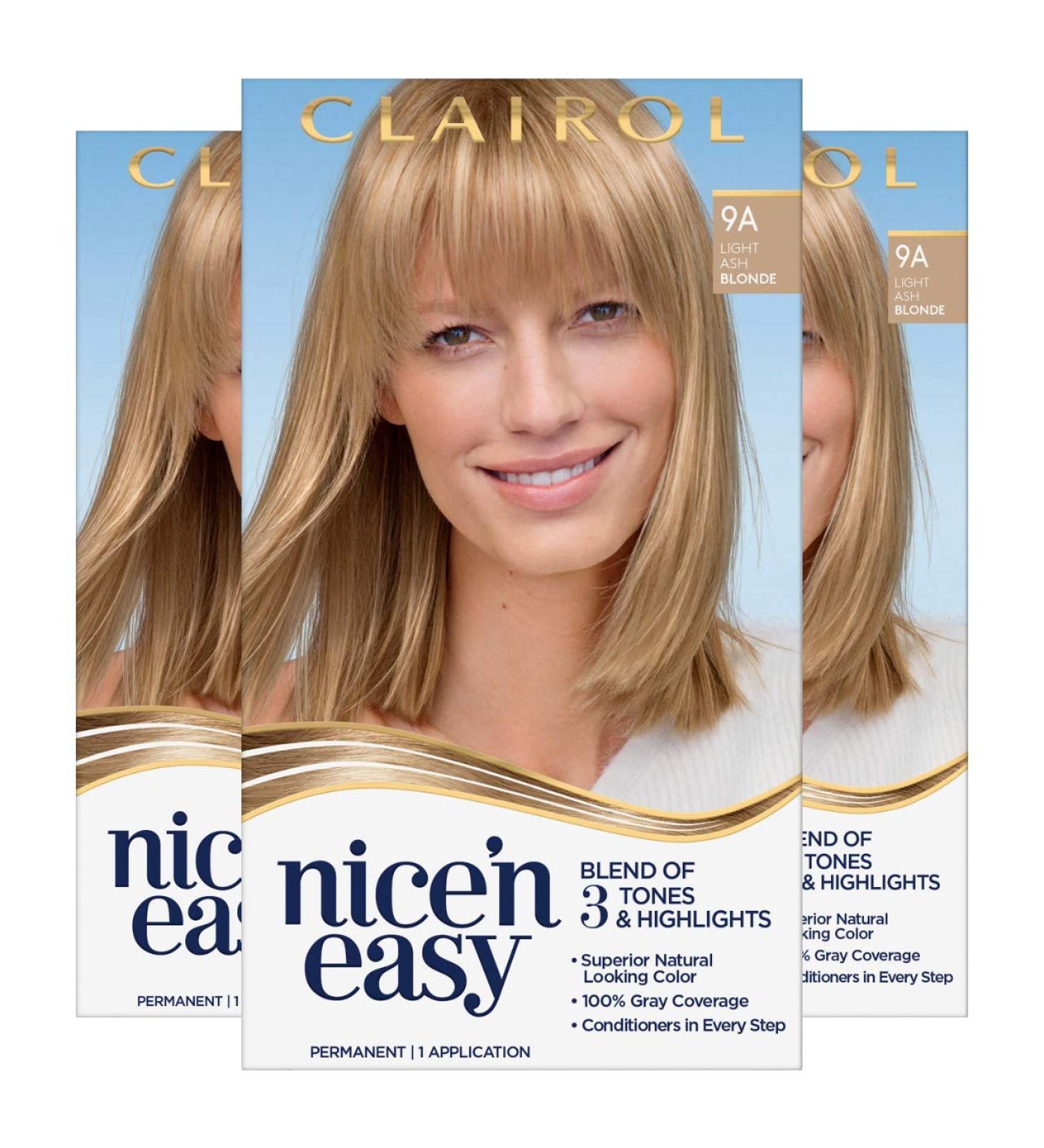 Clairol Nice N Easy 9A Light Ash Blonde Hair Color - 3 Count | International Shipping Available - Buy Online on GoSupps.com