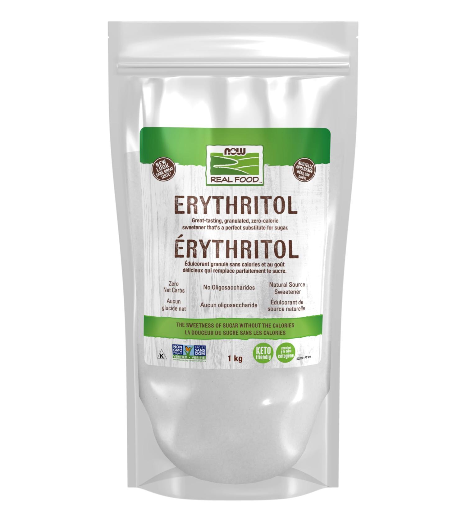 NOW Foods Erythritol Pleasant Sweetner for Reduced-Calorie and Sugar-Free Recipes Zero-Calorie Low Glycemic Impact 1kg 0 1 kg (Pack of 1) - Buy Online on GoSupps.com