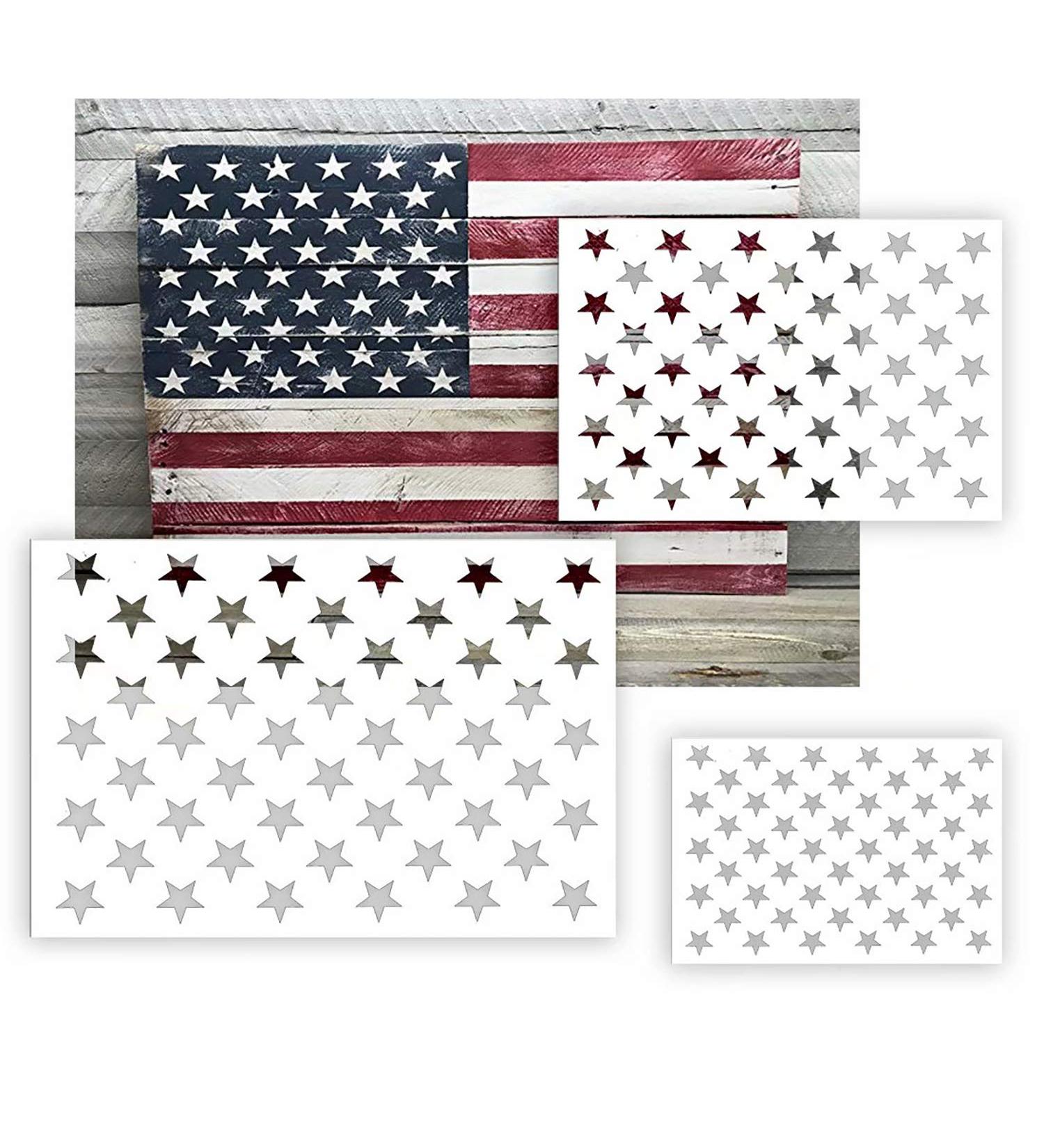 American Flag 50 Star Stencil Template 6 Pack - Reusable for Painting on Wood, Fabric, Paper, Glass - DIY Crafts and Art Projects - Buy Online on GoSupps.com