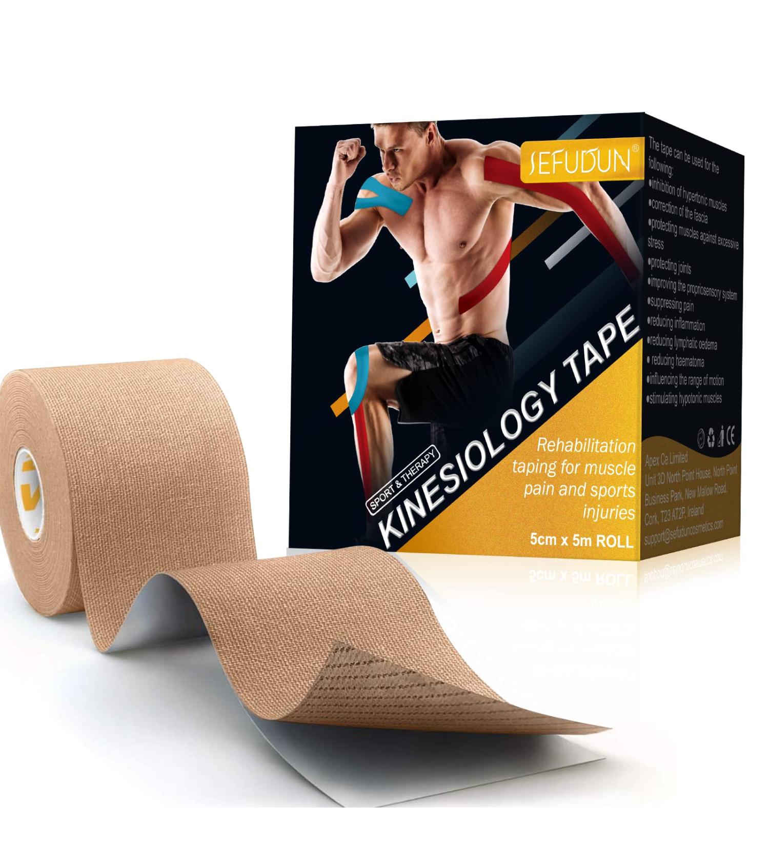 Waterproof Kinesiology Tape Great Kinesiology Tape for Physical Therapy Sports Athletes  Support for Recovery  Kinetic Uncut Kinesiology Tape for Knee  Elbow & Shoulder Muscle  16ft (Beige) - Buy Online on GoSupps.com