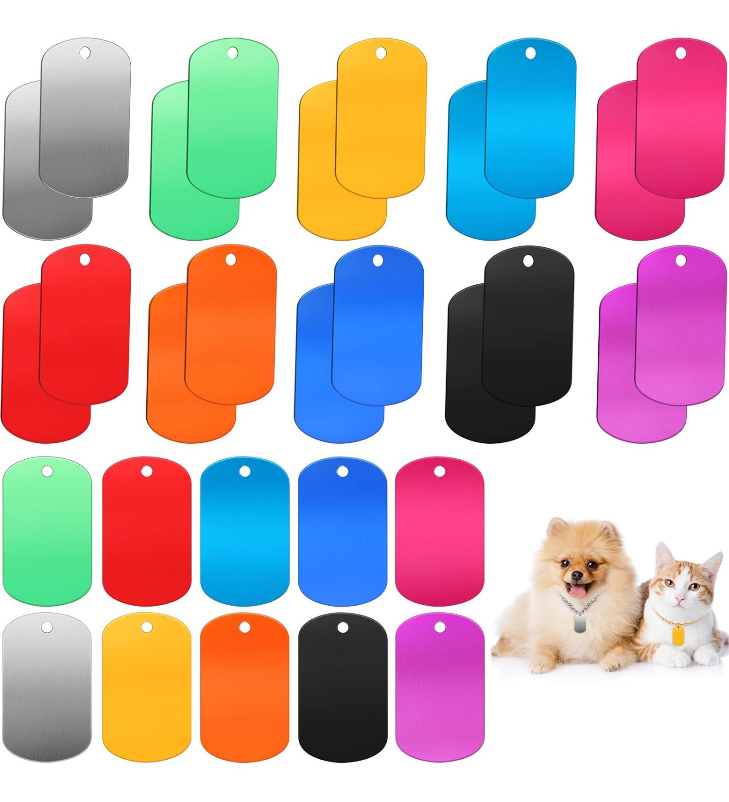 100 Pack Aluminum Dog Tag Blanks for DIY Craft and Pet ID - Rectangle Metal Stamping Tags - Buy Online on GoSupps.com