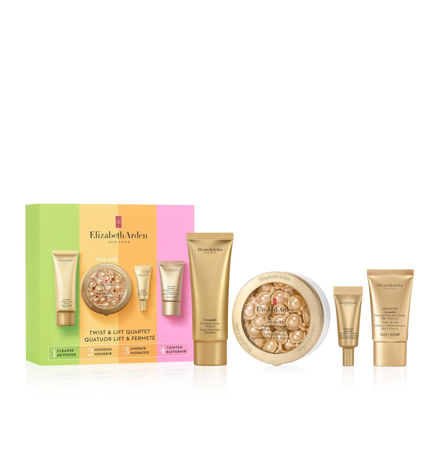 Elizabeth Arden TWIST & LIFT Advanced Ceramide Capsules 4-Piece Gift Set anti-aging firming & lifting skincare luxury gifting for women - Buy Online on GoSupps.com