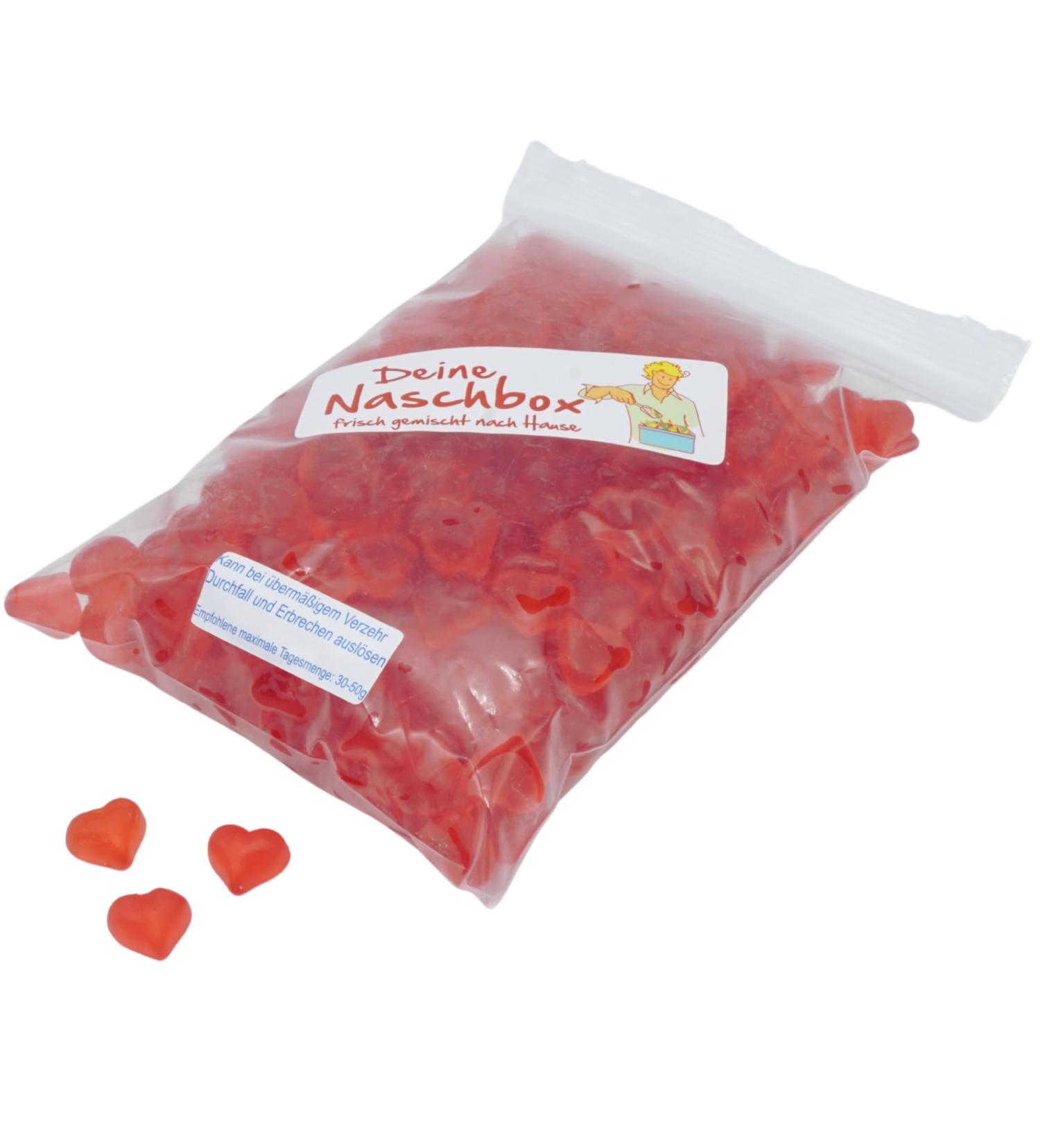 Your Naschbox | Sugar-Free Fruit Rubber Hearts | 500g Refill Bag | Eco-Friendly Minimal Packaging | Perfect for Parties & Candy Bars - Buy Online on GoSupps.com