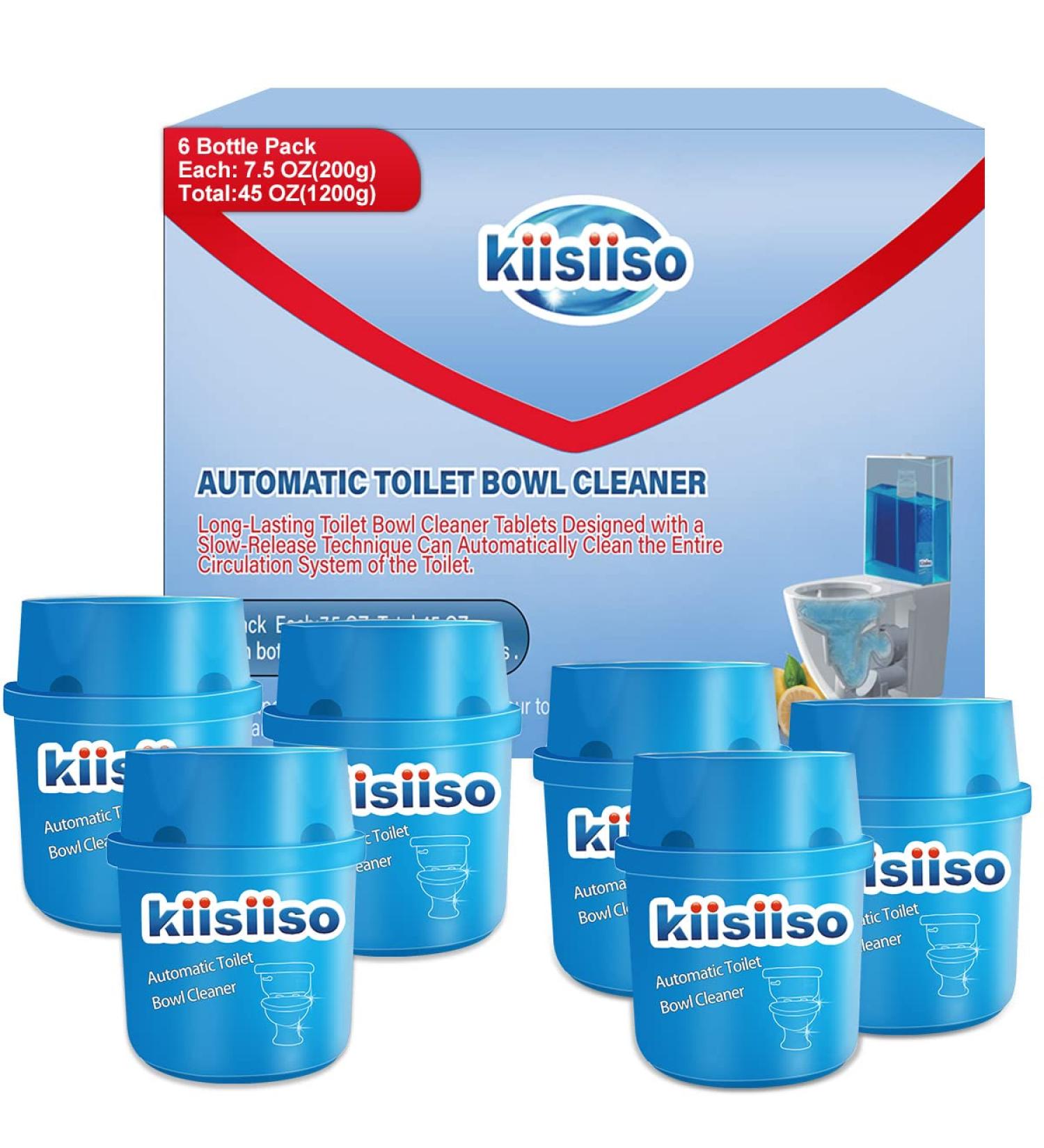 KIISIISO Toilet Bowl Cleaner Tablets - 6 Pack for 6 Months Supply - Automatic Long-Lasting Formula in Bottle - Blue - Buy Online on GoSupps.com