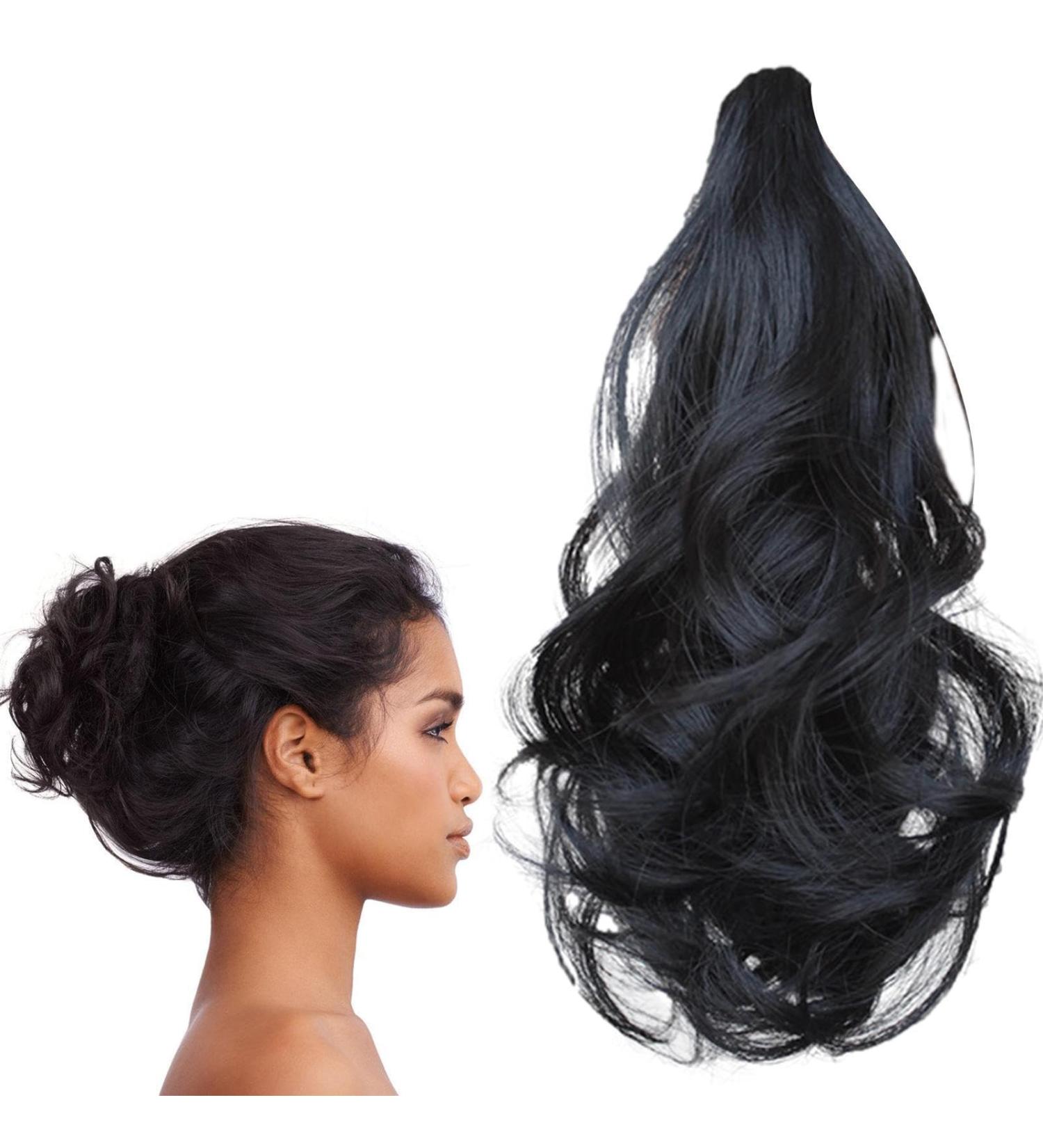Curly Ponytail Extension Short Fake Ponytail Curly Ponytail Extension Claw Clip In Ponytail Hair Extensions Short Curly Ponytail Clip For Women Daily Use dark brown - Buy Online on GoSupps.com