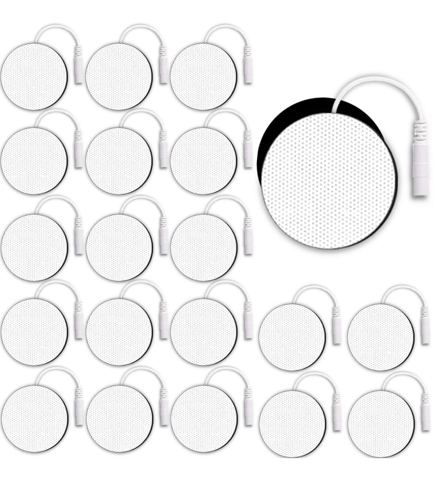 20 Pack 1.4'' Round Reusable TENS Unit Replacement Pads for AUVON TENS 7000 & HealthmateForever - Compatible with EMS Muscle Stimulator - Electrode Pads for Pain Relief - Buy Online on GoSupps.com
