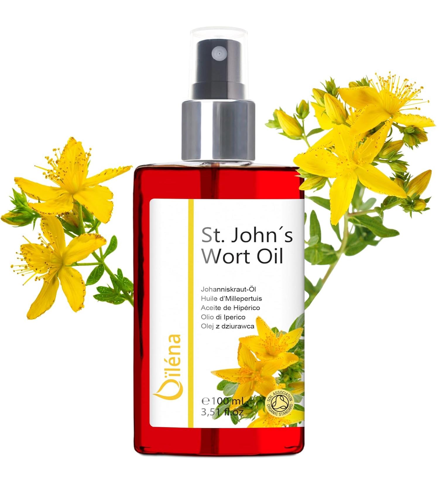 O l na Bio-Johanniskraut Oil - 100% Pure St. John's Wort for Skin Hair & Massage | Promotes Blood Circulation | 100ml - International Shipping Available - Buy Online on GoSupps.com