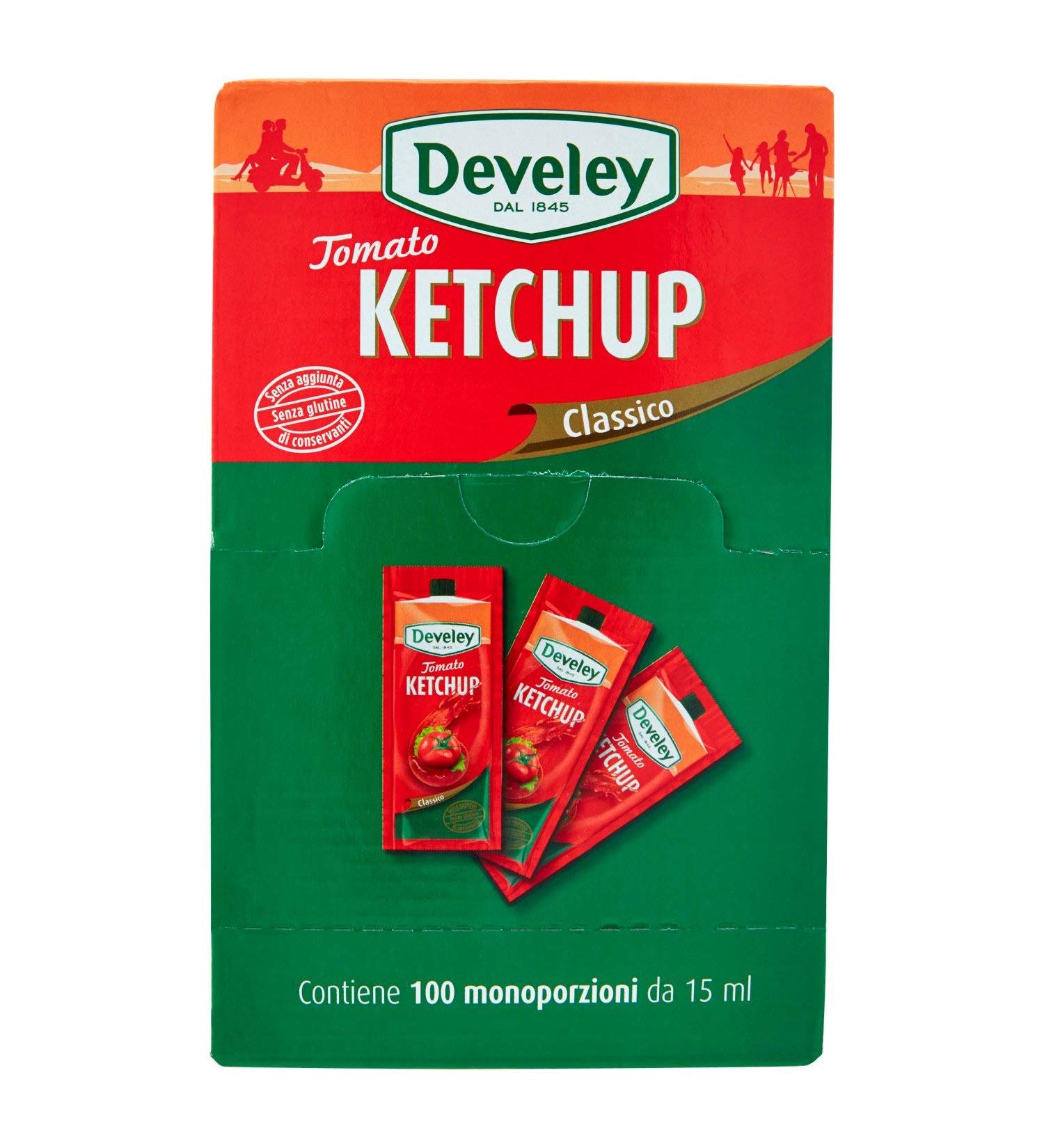 DEVELEY Tomato Ketchup Classic Scatolo100 Single Serving 15 ml - Buy Online on GoSupps.com