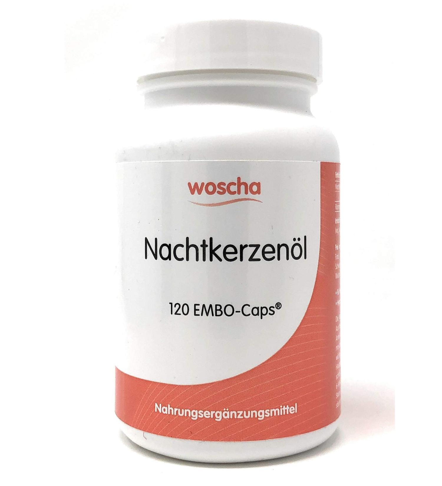 Buy Woscha Evening Primrose Oil 120 Embo-Caps (74g) - Vegan Supplement for Hormonal Health | Fast International Shipping - Buy Online on GoSupps.com