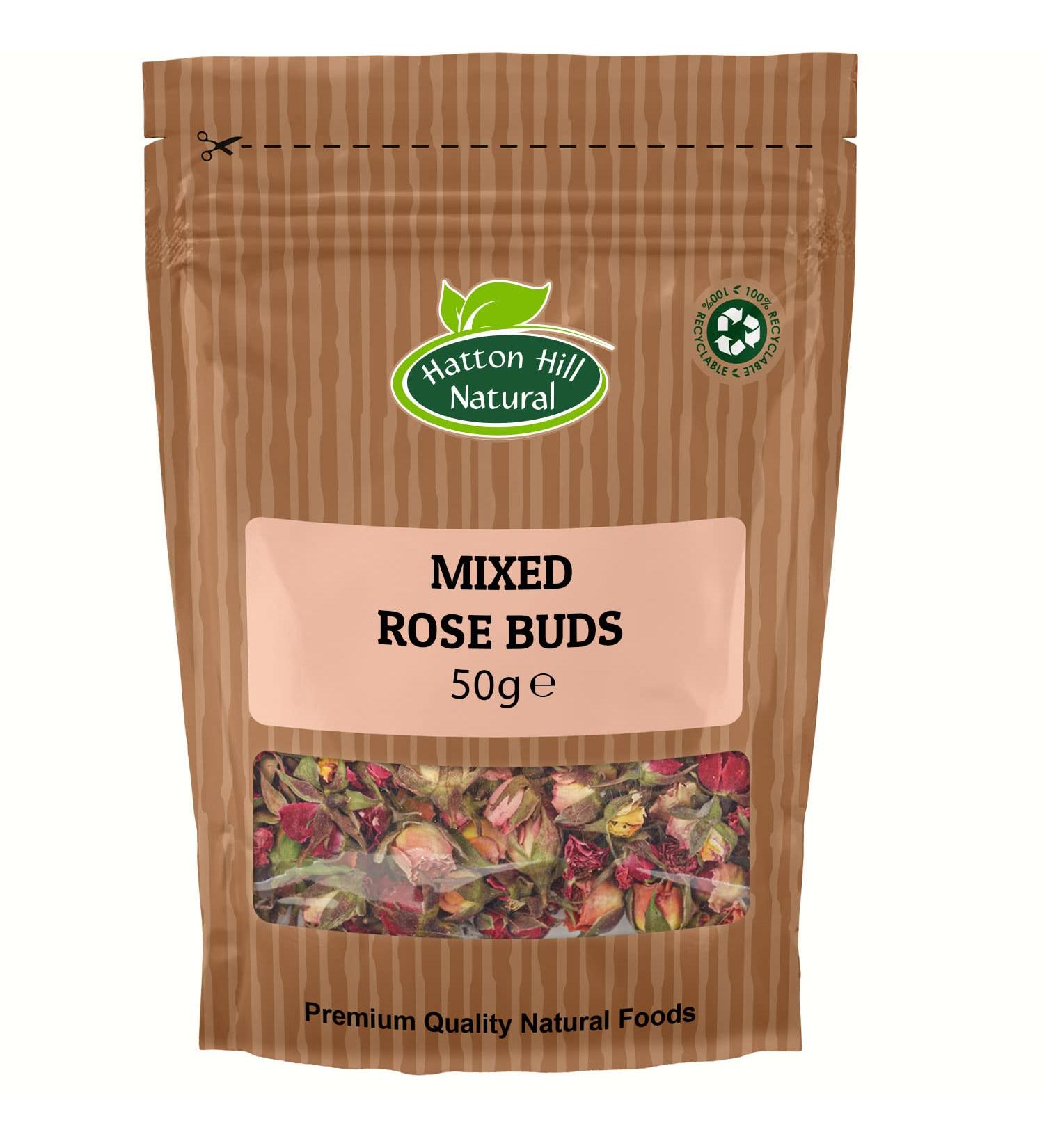 Dried Edible Mixed Rose Buds 50g by Hatton Hill