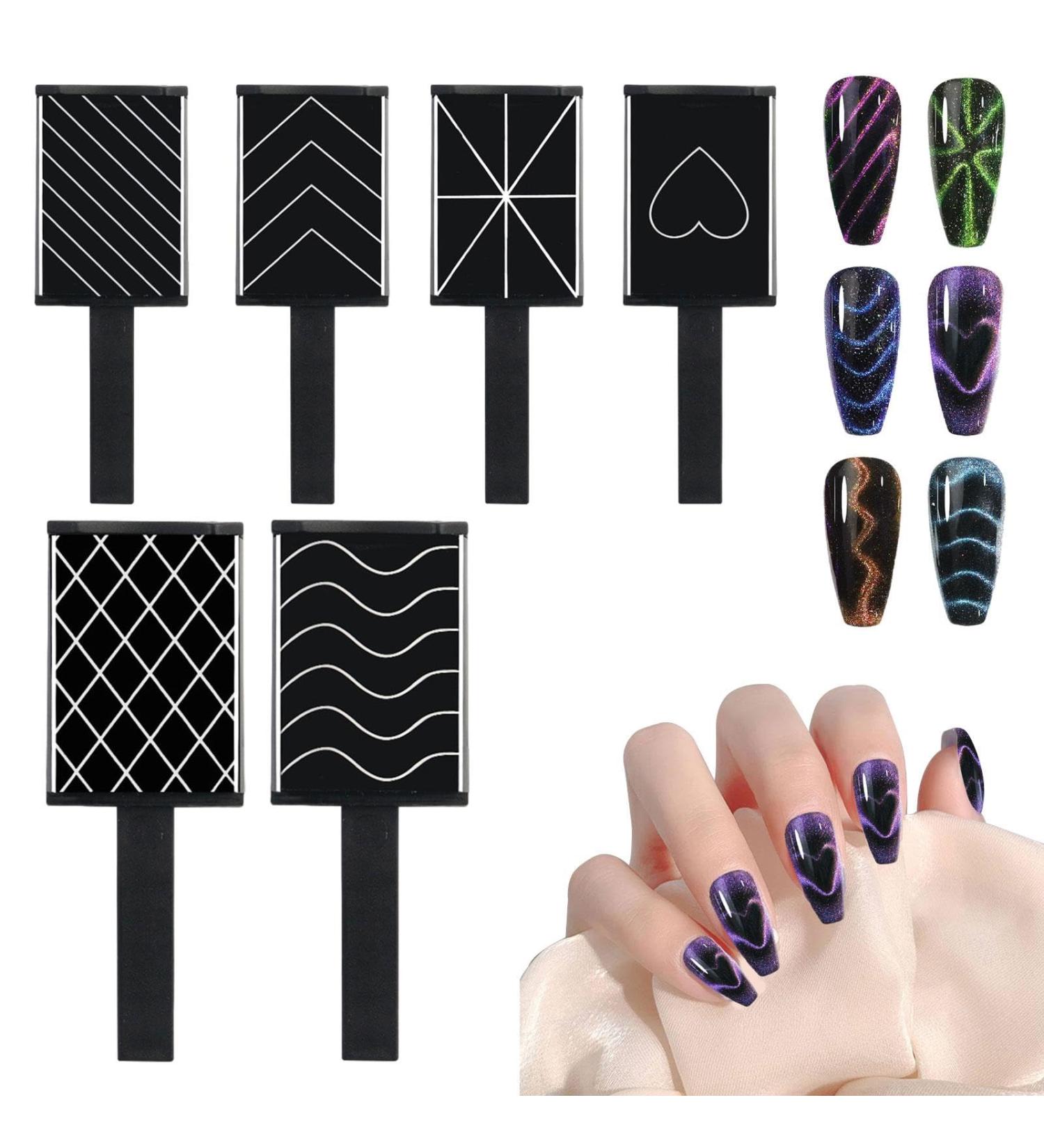 Magnet Stick Set Magnet Wand Stick for Cat Eye Gel Nail Polish | Portable Cat Eye Gel Nail Polish Magnet Wand for Beginners Girls Women Manicurists - Buy Online on GoSupps.com