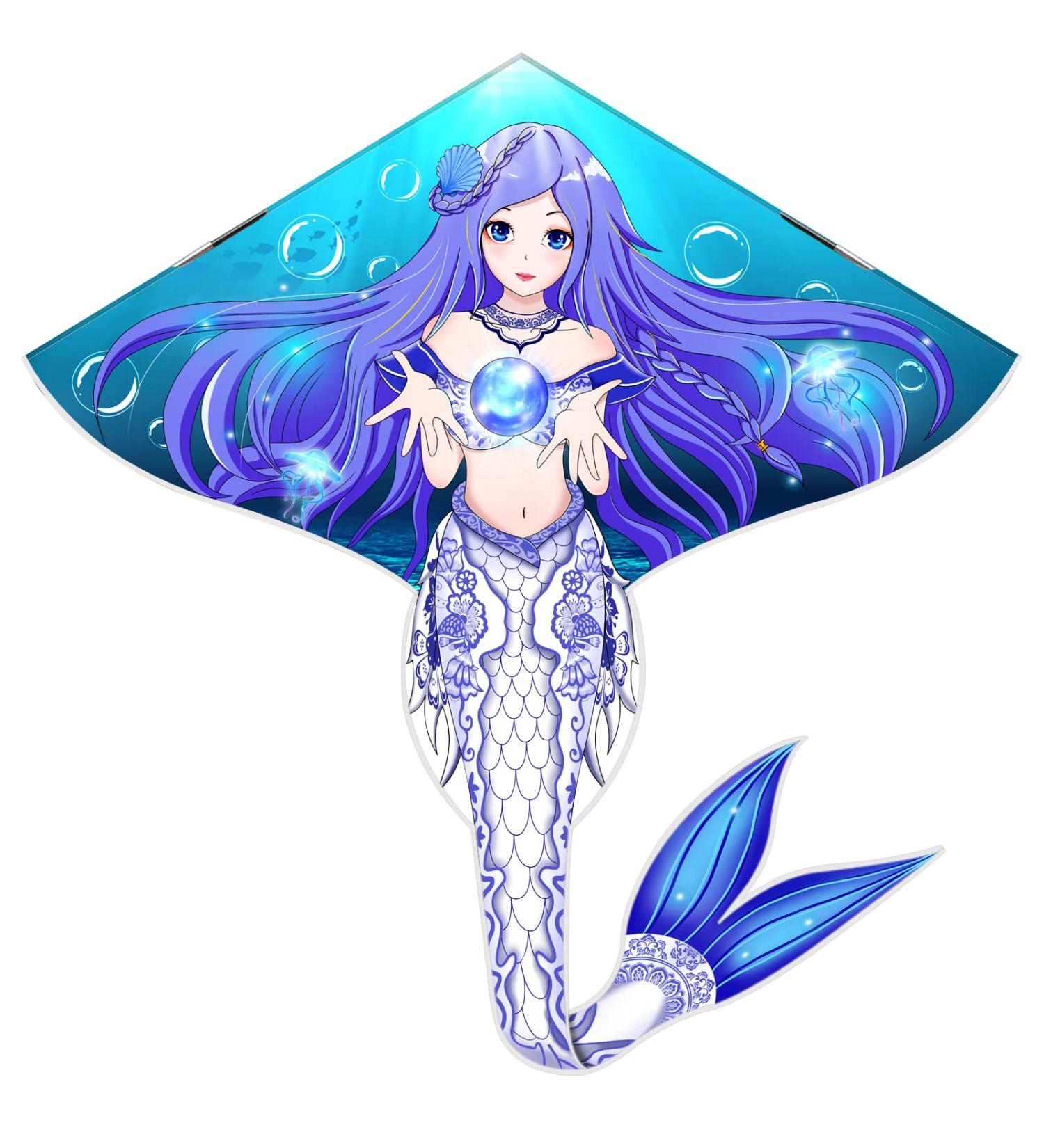 Colorful Life Mermaid Kite - Easiest Flying Delta Kite for Girls & Kids - Perfect for Outdoor Fun - Buy Online on GoSupps.com