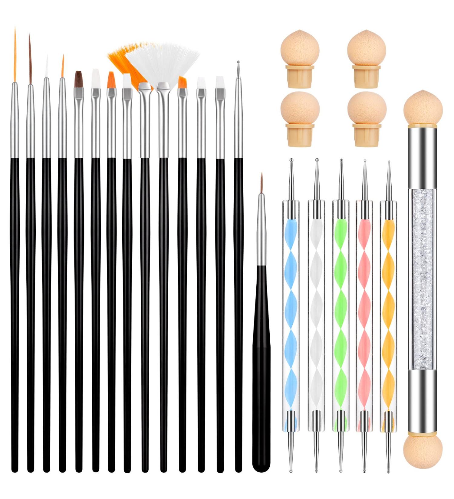 21-Piece Nail Brush Set | Professional Acrylic Nail Art Brushes & Tools for Gel Nail Design - Buy Online on GoSupps.com