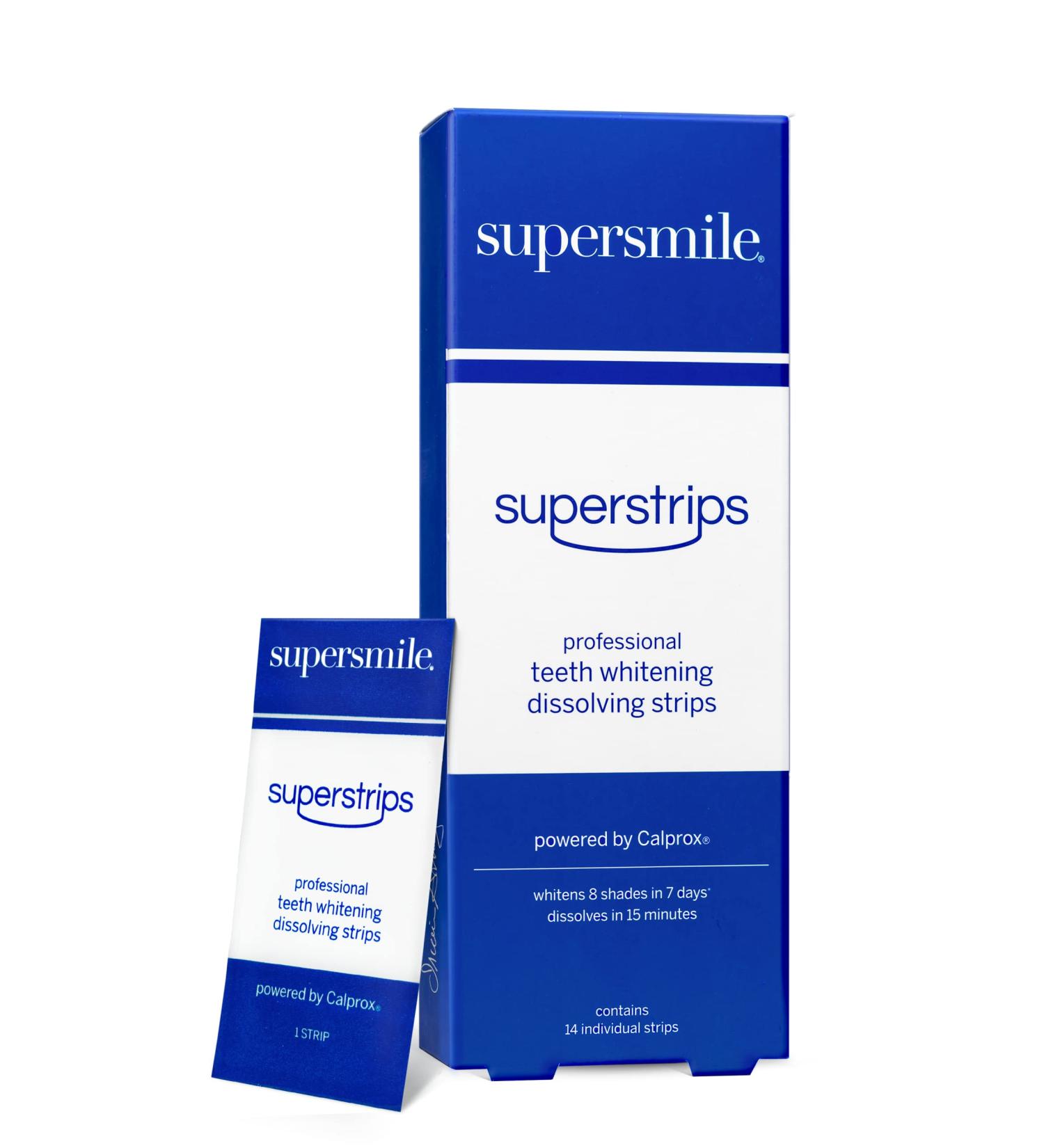 Supersmile Dissolving Superstrips | Professional Enamel Safe Teeth Whitening Strips for Sensitive Teeth - Shop Now - Buy Online on GoSupps.com