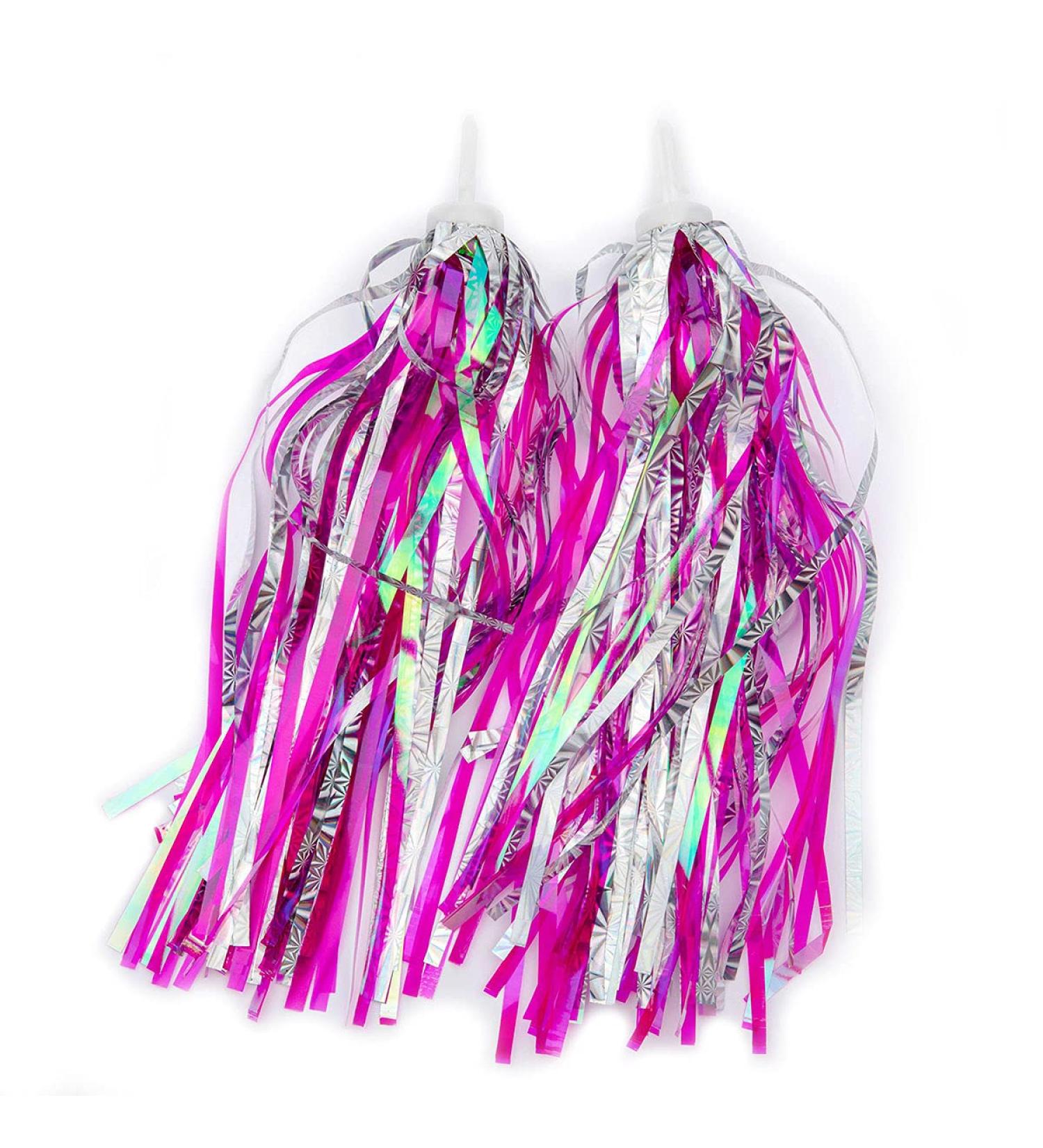 U-LIAN Kids Bicycle Tassel Ribbon Streamers - Shiny Pink 2pcs | Easy Attach to Bike Handlebars - Buy Online on GoSupps.com