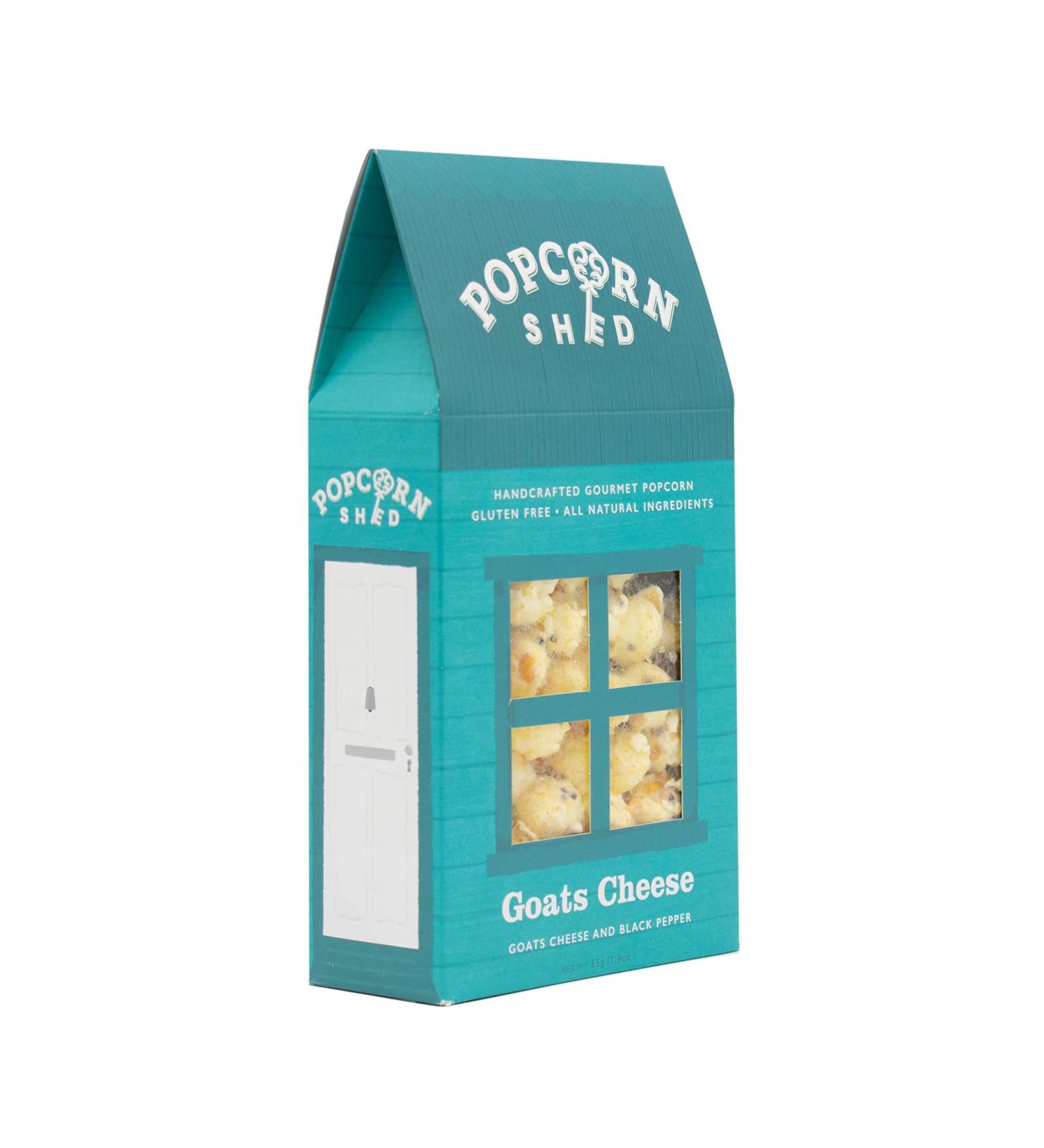 Popcorn Shed Goats Cheese Gourmet Popcorn Gift Box - Gluten Free, Vegetarian, Sugar Free Snack - 60g Black-Pepper Flavor - Perfect for Movie Night - 55g Pack - Natural Ingredients - Buy Online on GoSupps.com
