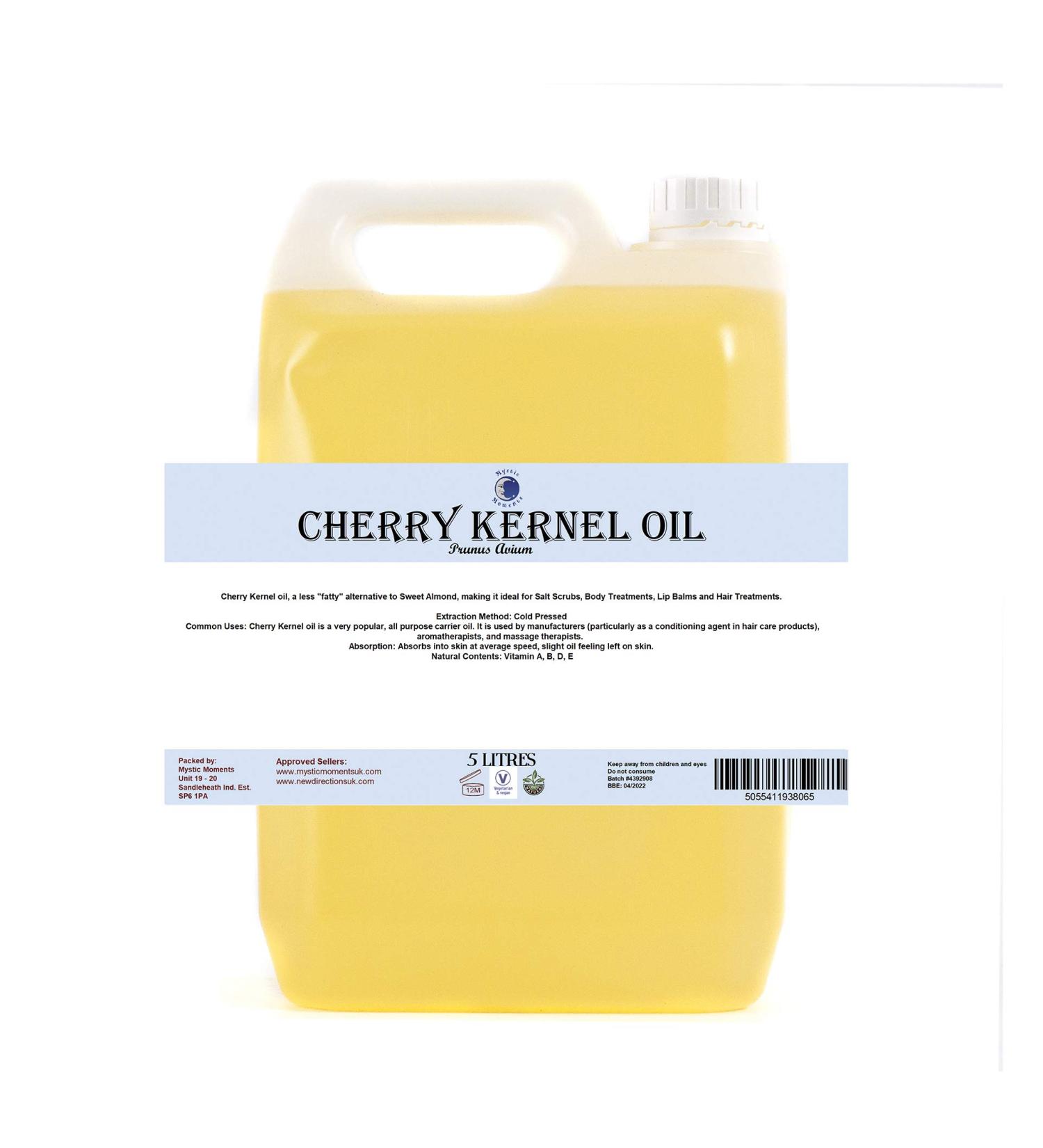 Buy Mystic Moments Cherry Core Carrier Oil 5L - Pure Natural & Vegan for Hair Face Nails Aromatherapy & Massage | GMO-Free - Buy Online on GoSupps.com