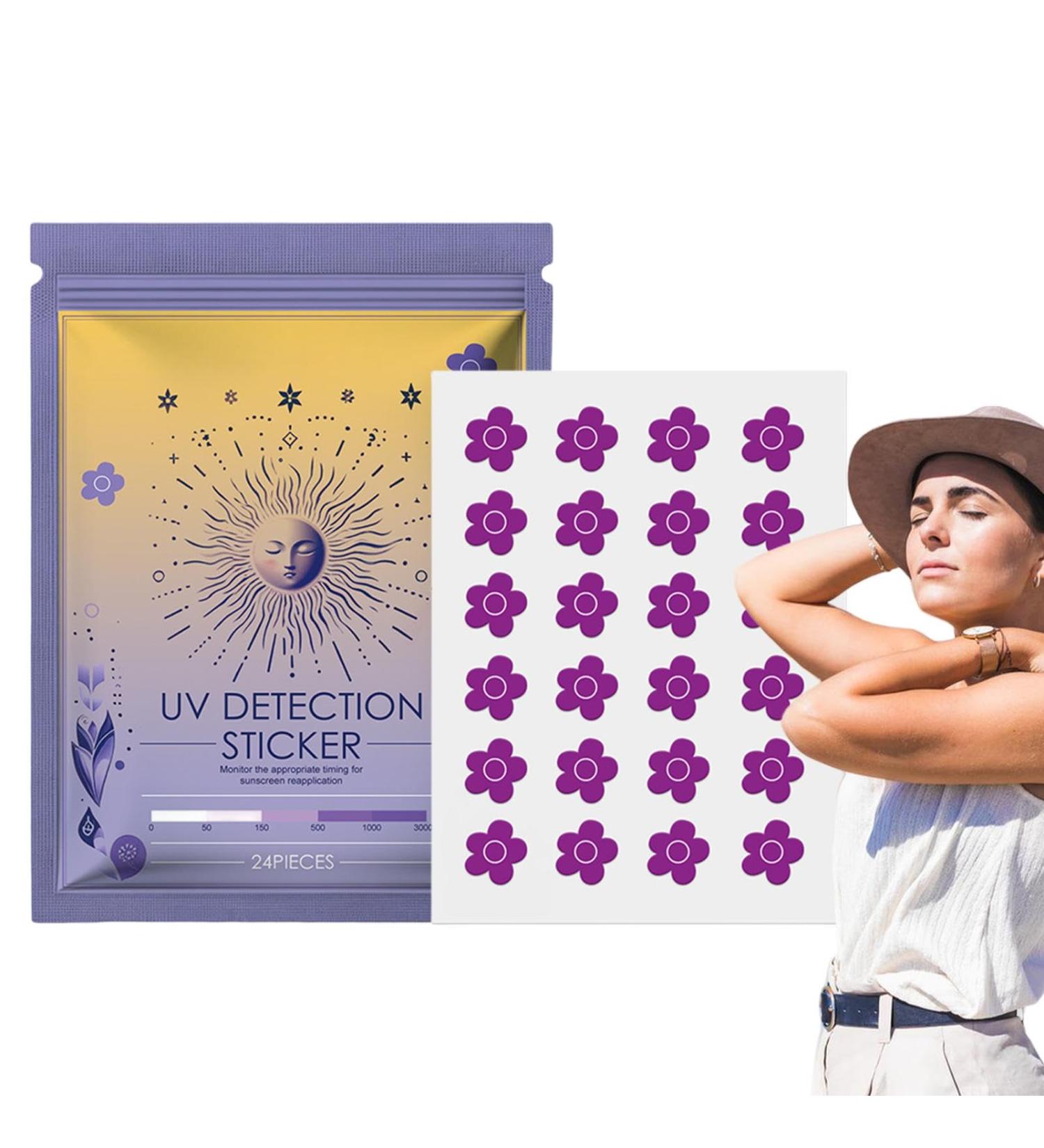 UV Detection Patches | Sunscreen Reminder Stickers | Sunblock Sticker Sunscreen Reminder Stickers Sun UV Sticker Know When to Re-Apply Sunscreen flowers - Buy Online on GoSupps.com