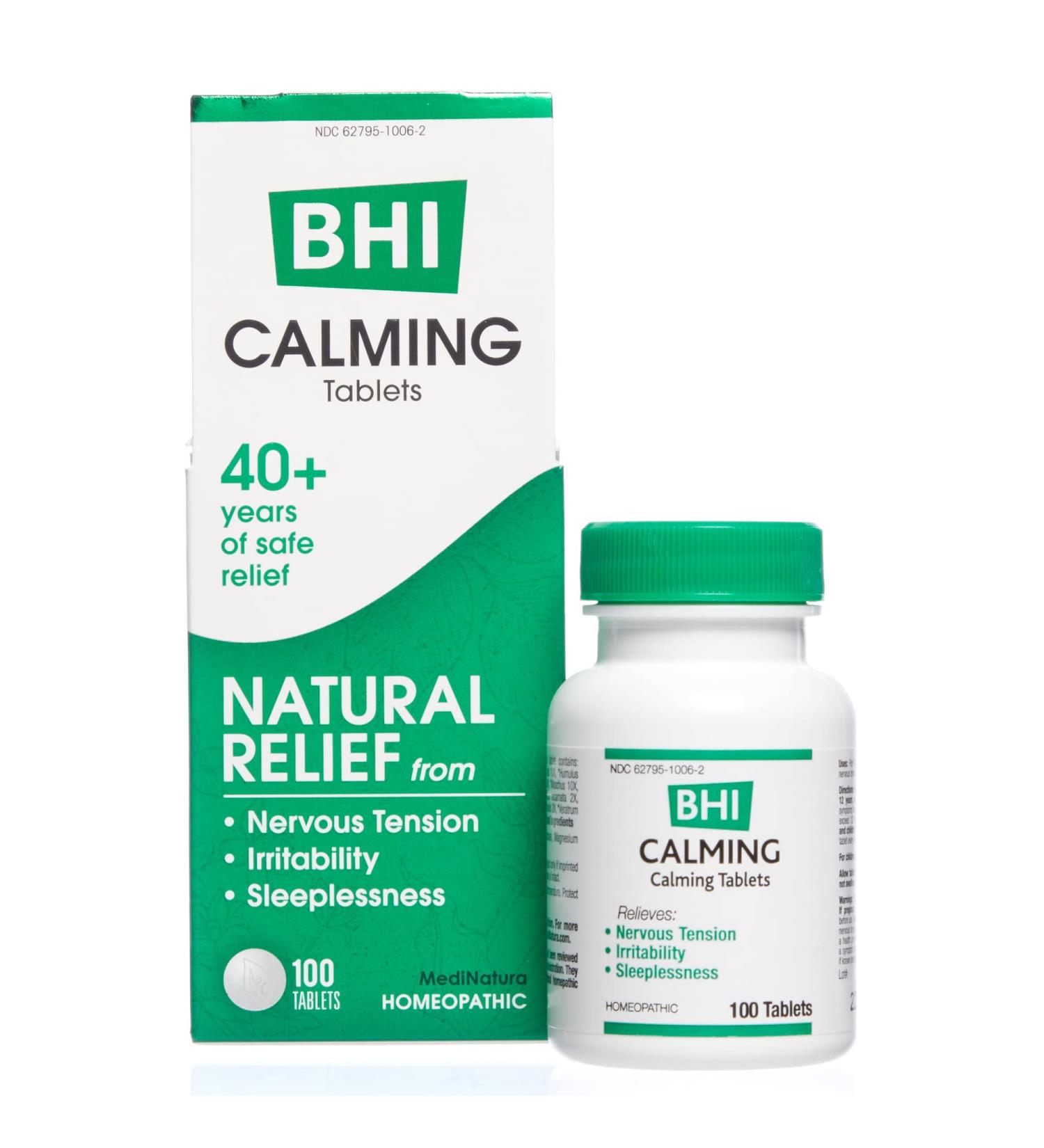 Calming Stress Relief Blend - 10 Natural Ingredients for Mood & Sleep | BHI - 100 Tablets - Buy Online on GoSupps.com
