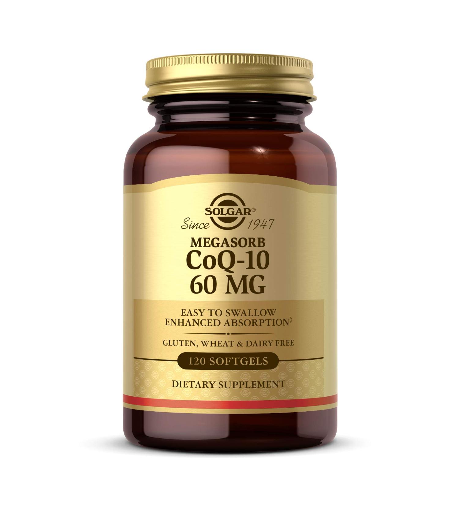Solgar Megasorb CoQ-10 60 mg - 120 Softgels | Heart Health & Energy Support - Buy Online on GoSupps.com