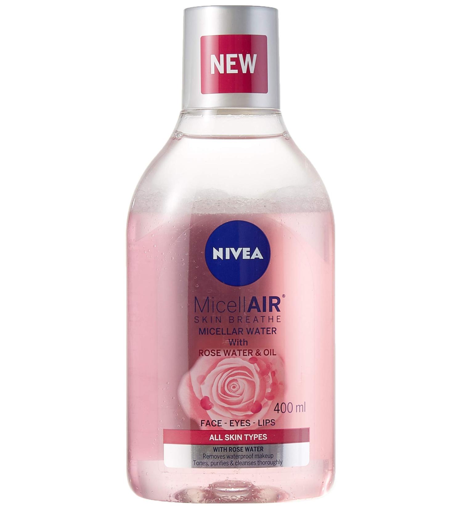 NIVEA Eau micellaire biphas e l'huile et l'eau de rose bio 400 ml d maquillant biphas pour une charge longue dur e et imperm able nettoyant doux pour le visage sur les yeux et les cils