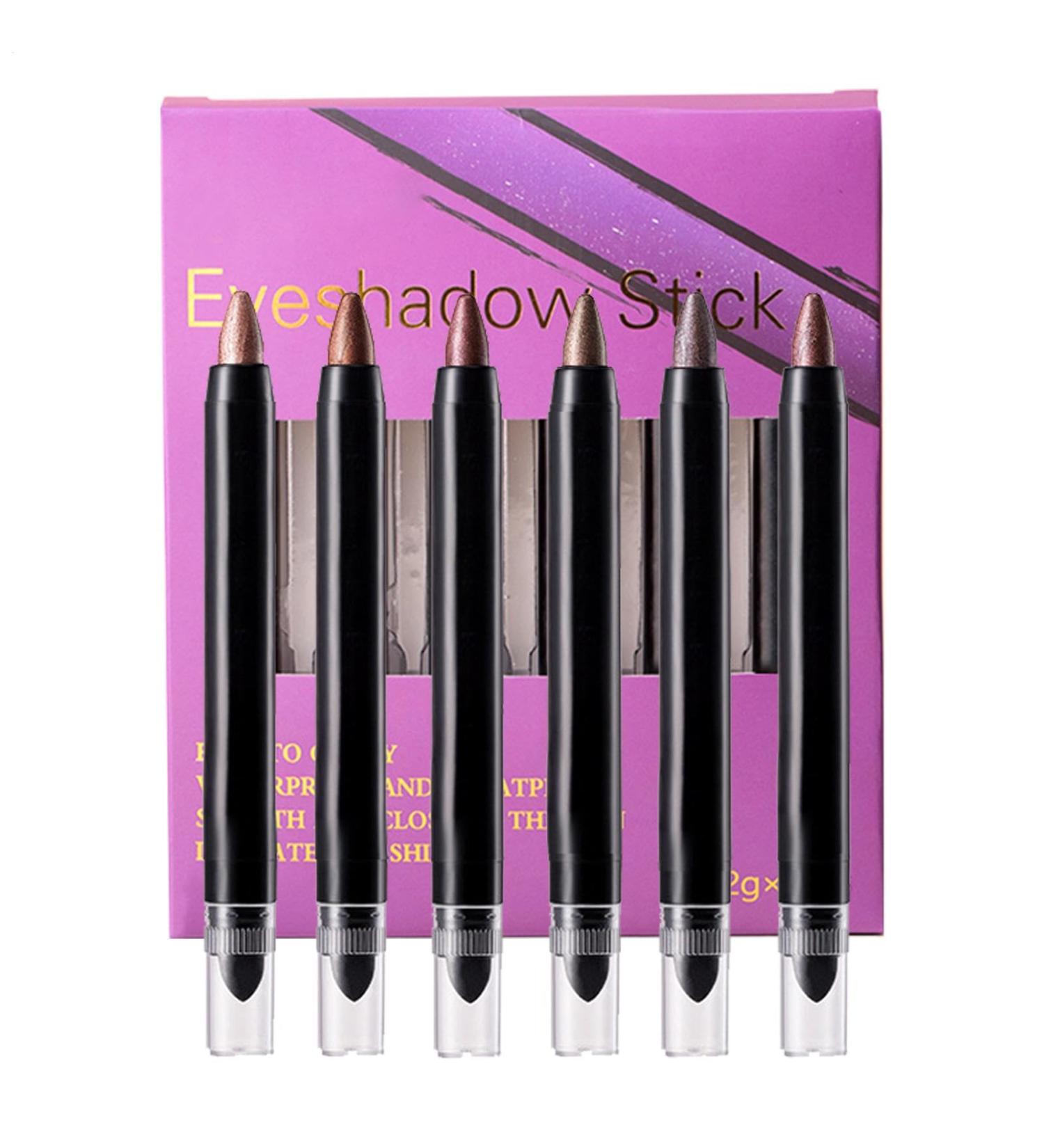 lyanny Shimmer Stick Eyeshadow Shimmer Eyeshadow Stick 6 Colors Waterproof Shimmer Eyeshadow Stick Shimmer Smudgeproof Eyeshadow Stick Eye Brightener Pencil for Women - Buy Online on GoSupps.com