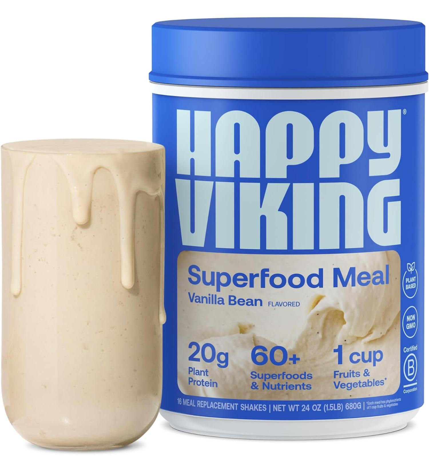 Happy Viking Vanilla Vegan Protein Powder - 24 Oz: Plant-Based Protein Supplement - Buy Online on GoSupps.com