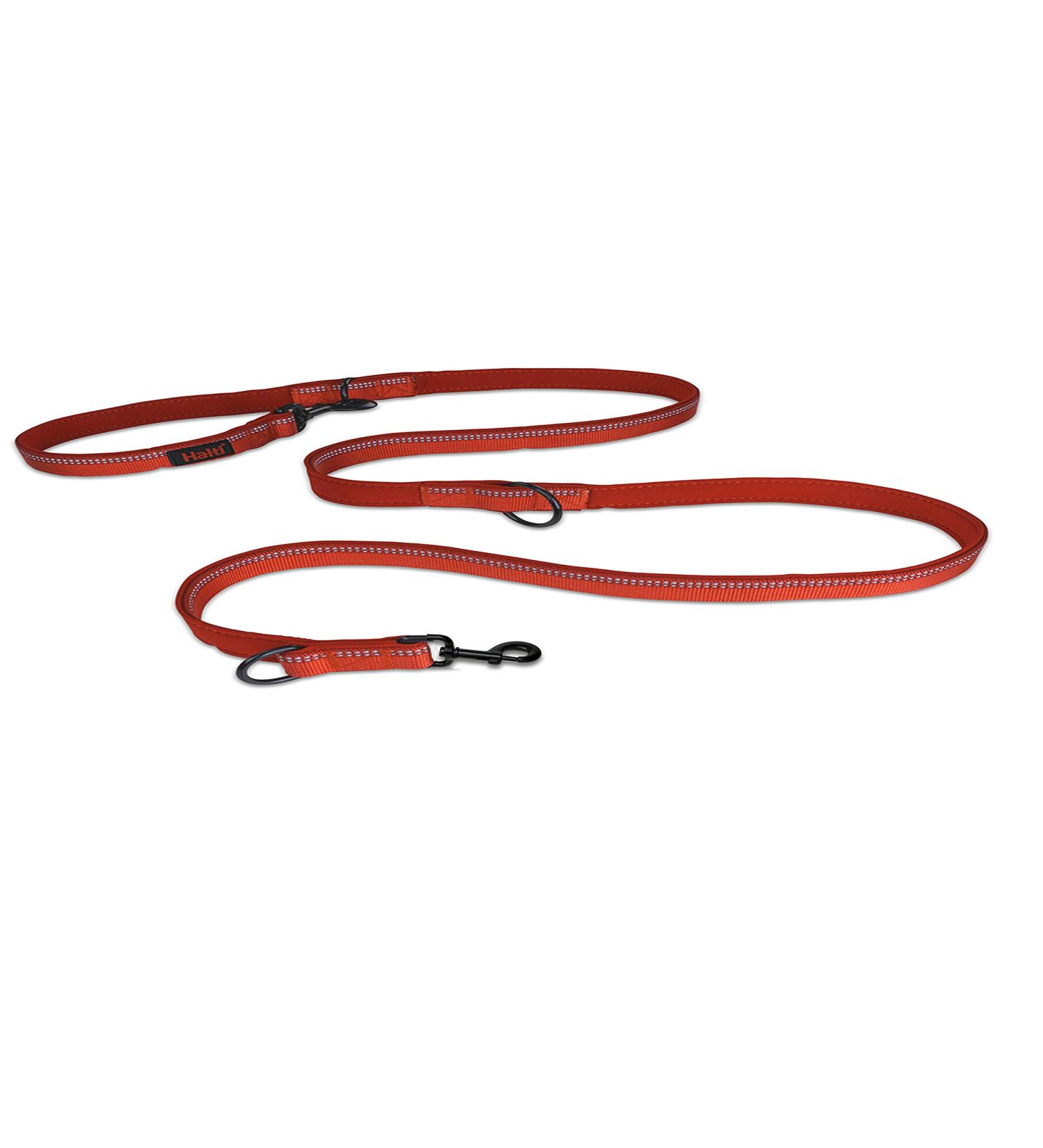HALTI Double-Ended Dog Lead Small Red - Premium Neoprene-Padded Leash for Puppy & Training - 2m Reflective Adjustable Lengths - Ideal for Hands-Free Running - Buy Online on GoSupps.com