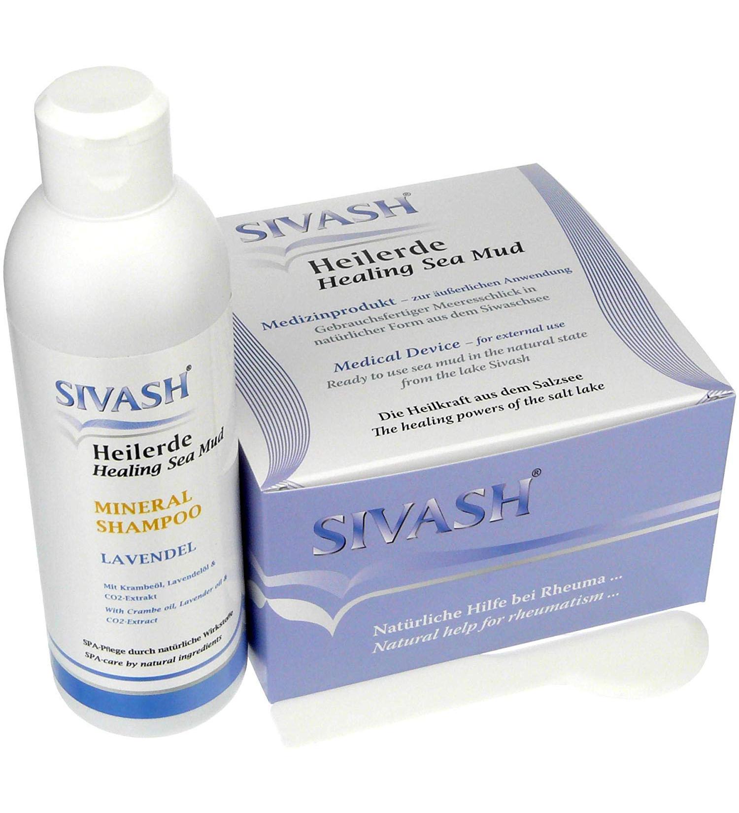 Psoriasis Scalp Treatment Set: Sivash Healing Clay 1kg Spatula & Mineral Shampoo 300ml - International Shipping Available - Buy Online on GoSupps.com