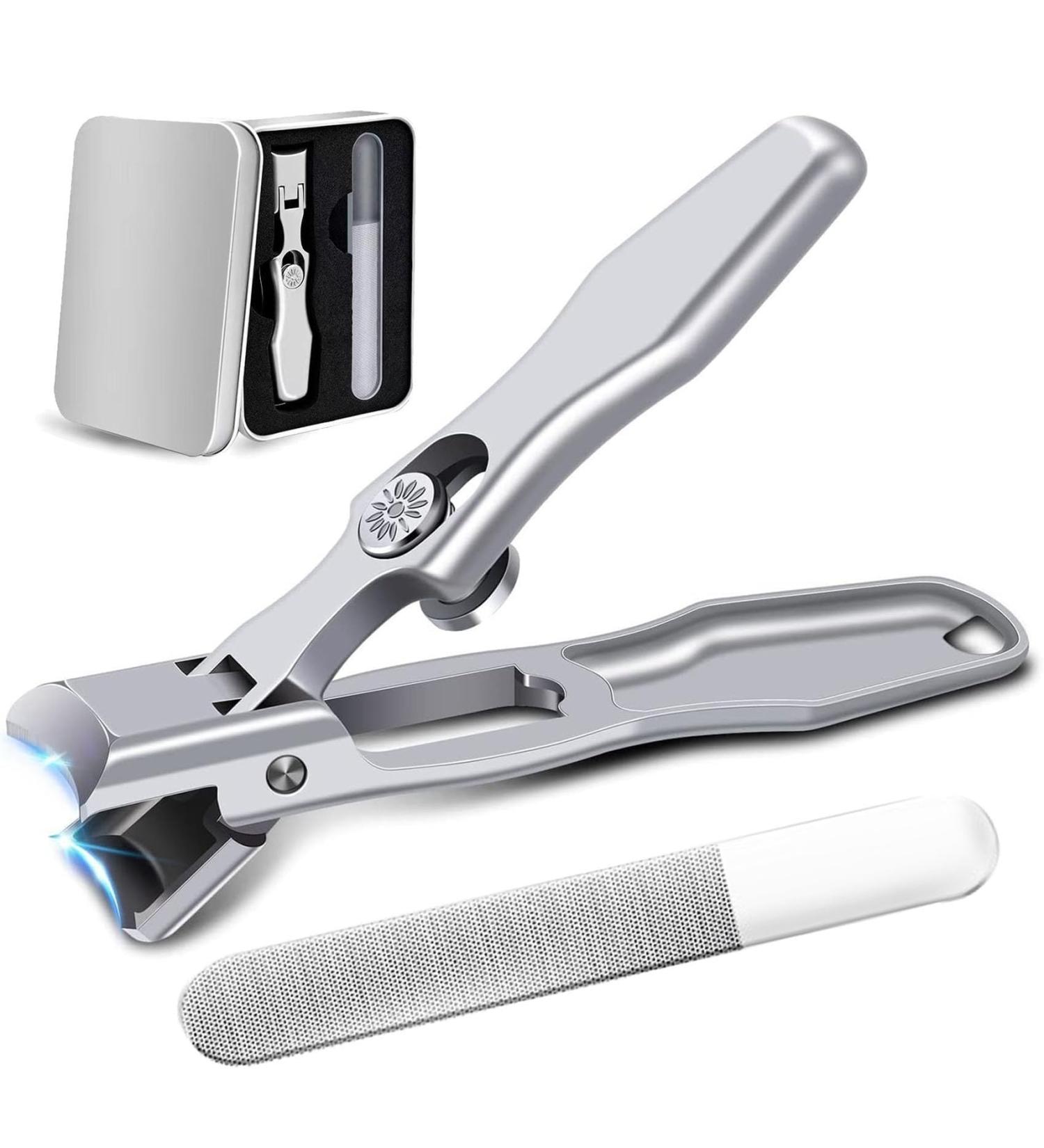 German Nail Clippers for Men Lux Grip German Nail Clippers Lux Nail Clipper for Thick Nails Ultra Sharp Anti-Splash Nail Clippers with Catcher File(Silver) - Buy Online on GoSupps.com