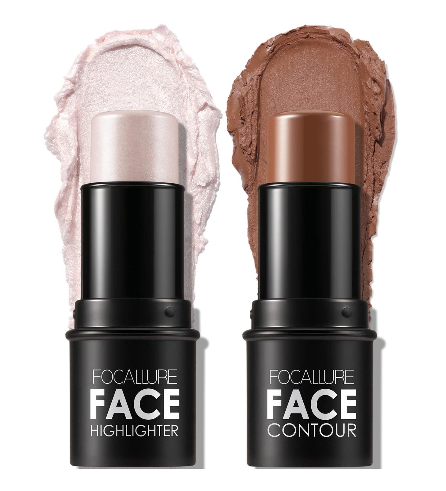 2 PCs Contouring Stick Set - Cream Bronzer & Highlighter for Long-Lasting Face Make-up | Universal Shade - Enhance Your Contours & Glow - Buy Online on GoSupps.com