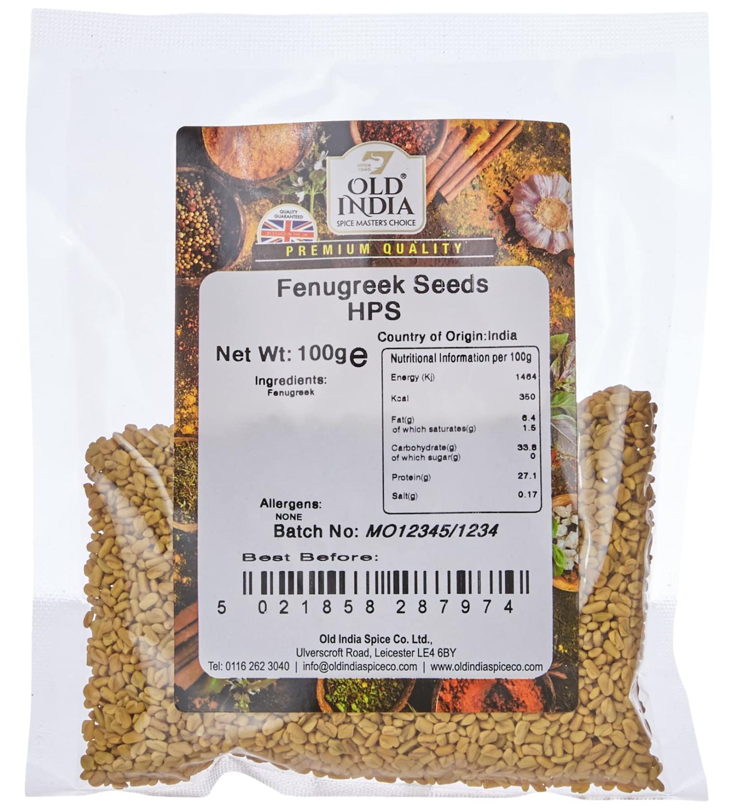 Old India Fenugreek Seeds HPS 100g - High Quality, Pack of 1 - Buy Online on GoSupps.com