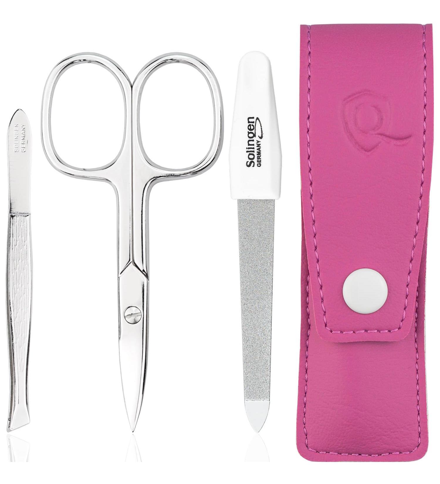 Shop marQus 3-Piece Manicure Set - Travel Nail Care Set from Solingen | Perfect Nail Scissors & File in Berry - Buy Online on GoSupps.com