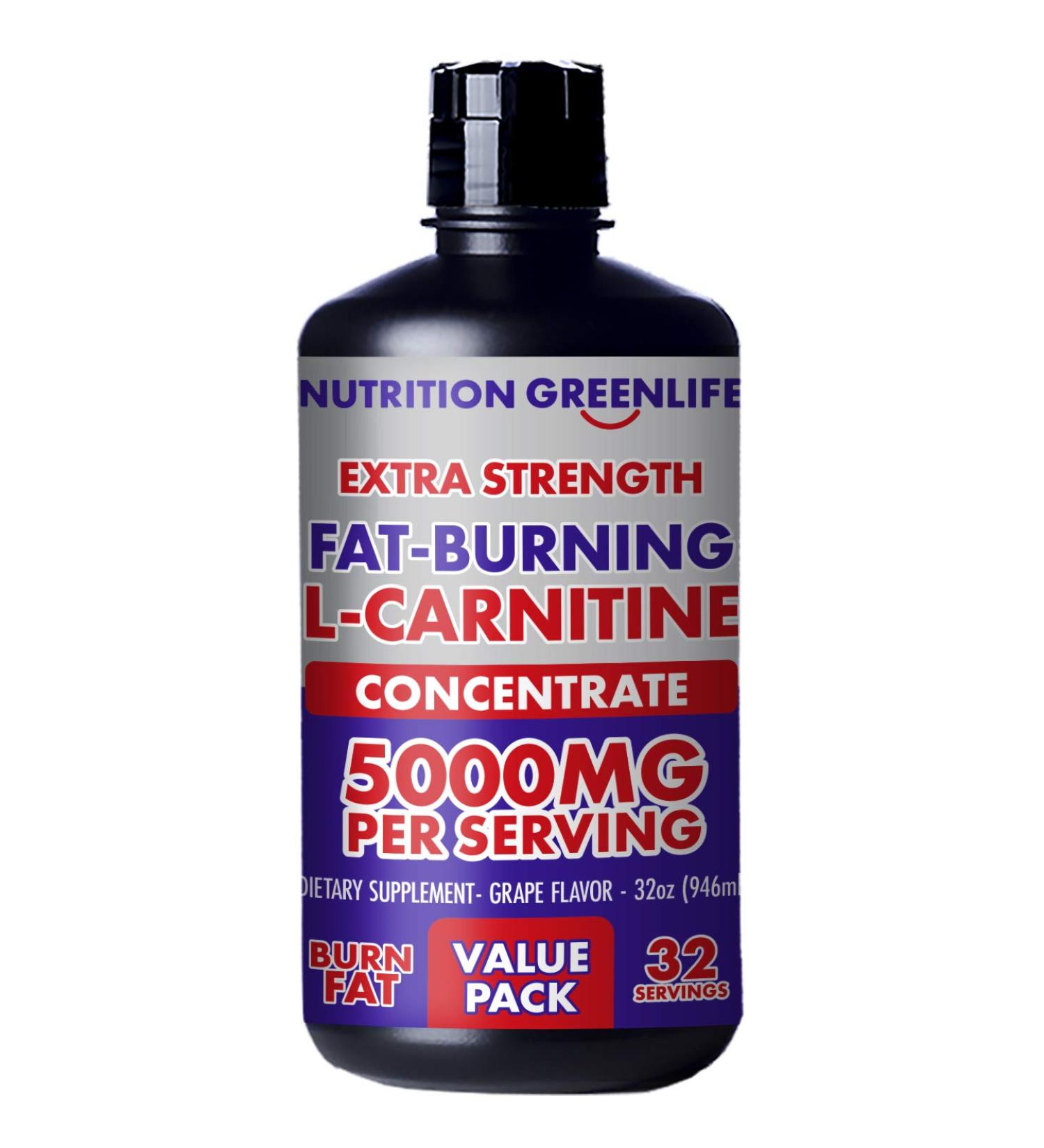 L Carnitine Liquid Extra Strength 5000mg | 32 fl oz (32 Servings) with Garcinia Cambogia and Artichoke Grape Flavor | Nutrition Greenlife - Buy Online on GoSupps.com