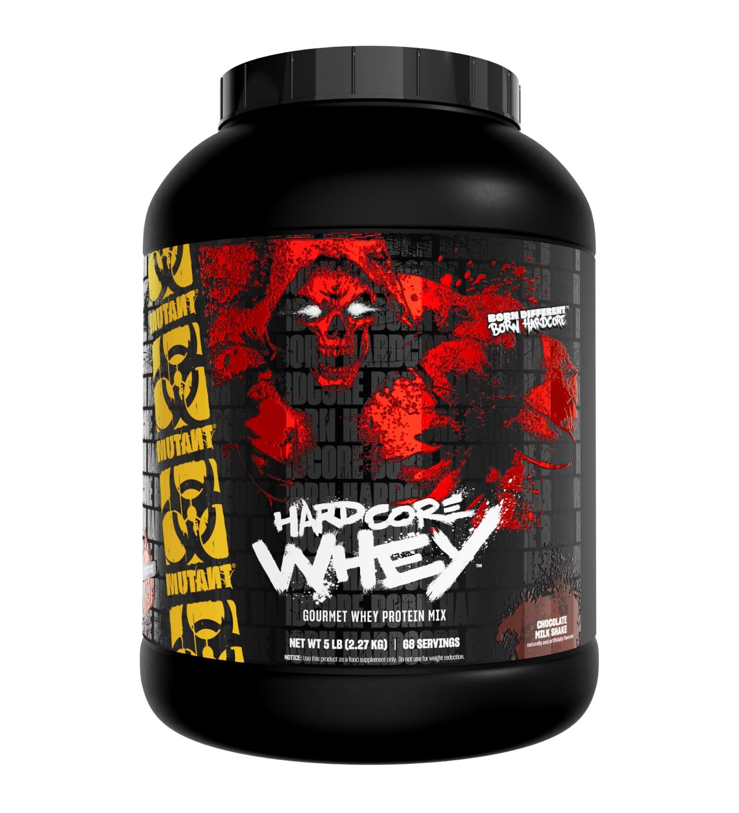 Mutant Hardcore WHEY | 100% Pure Whey Protein | 24g Protein Fast-digesting whey Protein Isolate Plus whey Protein hydrolysate | 68 Servings | 5 LB | Chocolate - Buy Online on GoSupps.com
