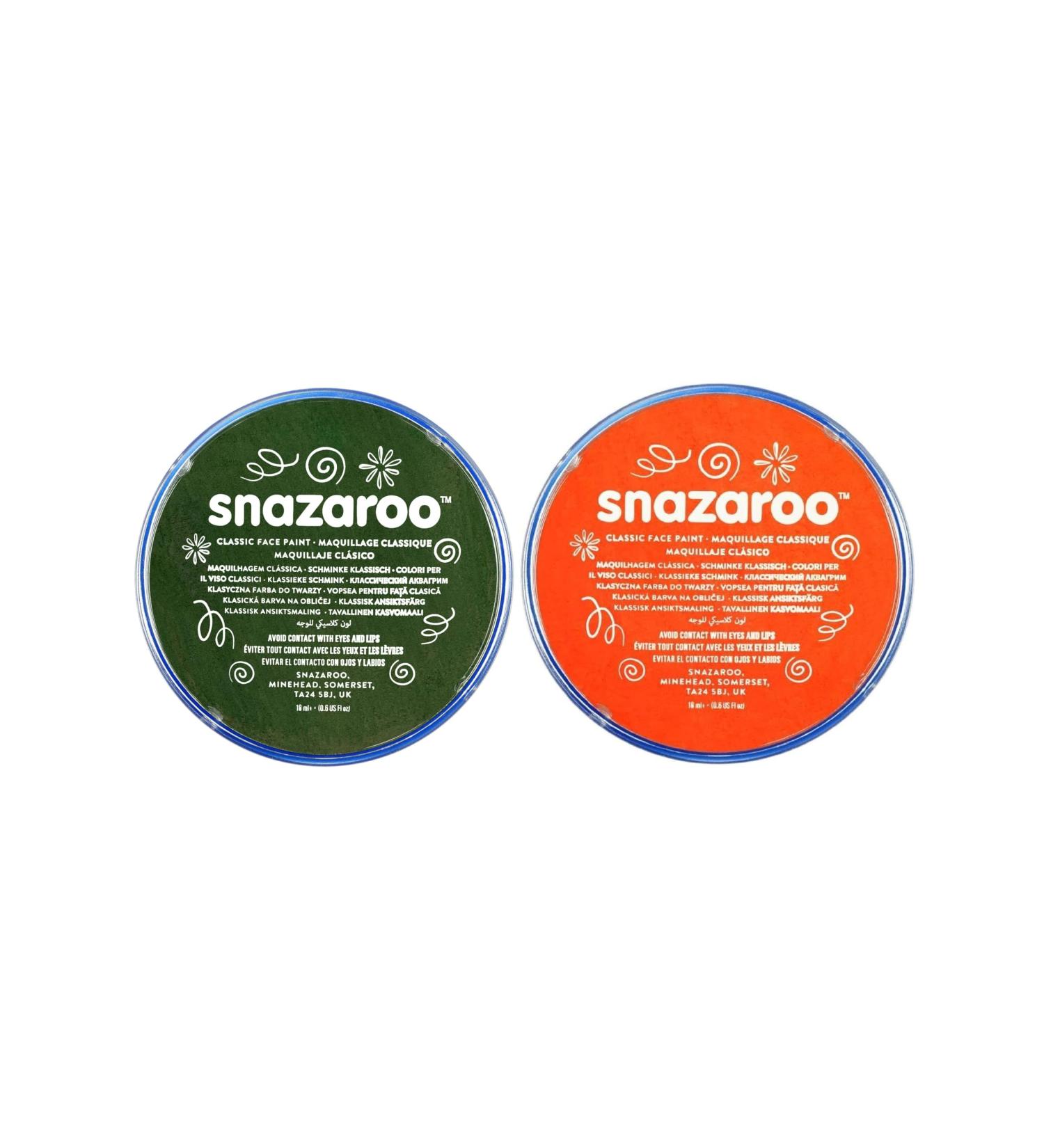 SK INFINITY Classic Face & Body Paint 18ml Water Based Single Cake Makeup - Orange & Dr. Green for Adults & Kids - Buy Online on GoSupps.com