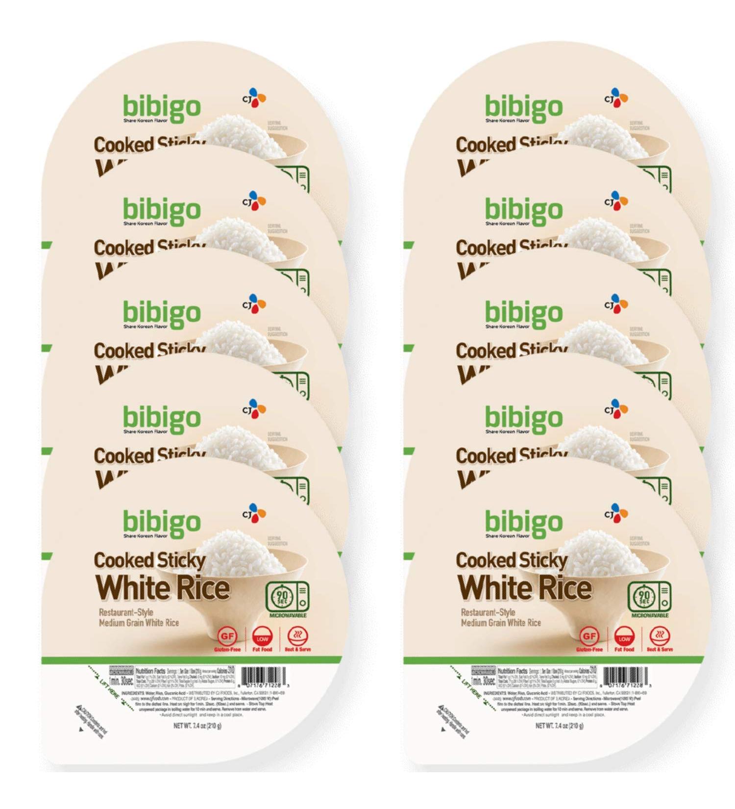 Bibigo Restaurant-Style Cooked Sticky White Rice, 7.4-ounce Bowls (Pack of 10) 7.4 Ounce (Pack of 10)