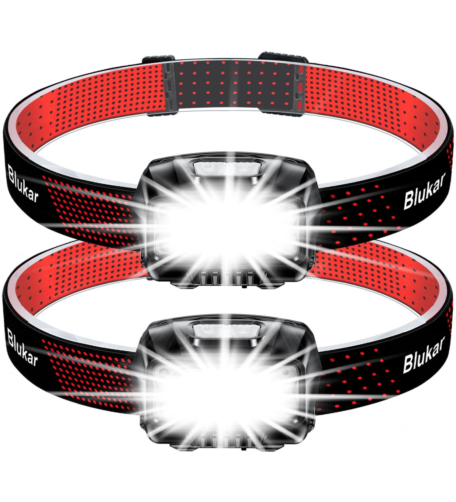 Bluchar LED Head Lamp 2 Pack - Rechargeable 8 Light Modes Waterproof Mini Headlamp for Jogging Camping & Fishing - Buy Online on GoSupps.com